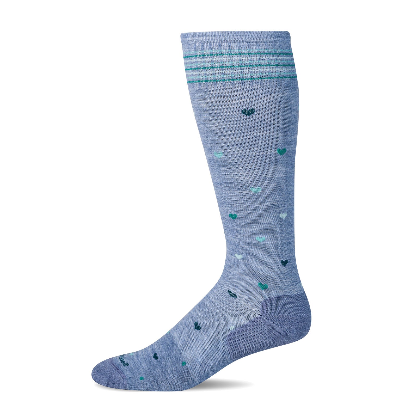 Sockwell Full Heart Over the Calf Compression Sock (Women) - Bluestone - Image 2
