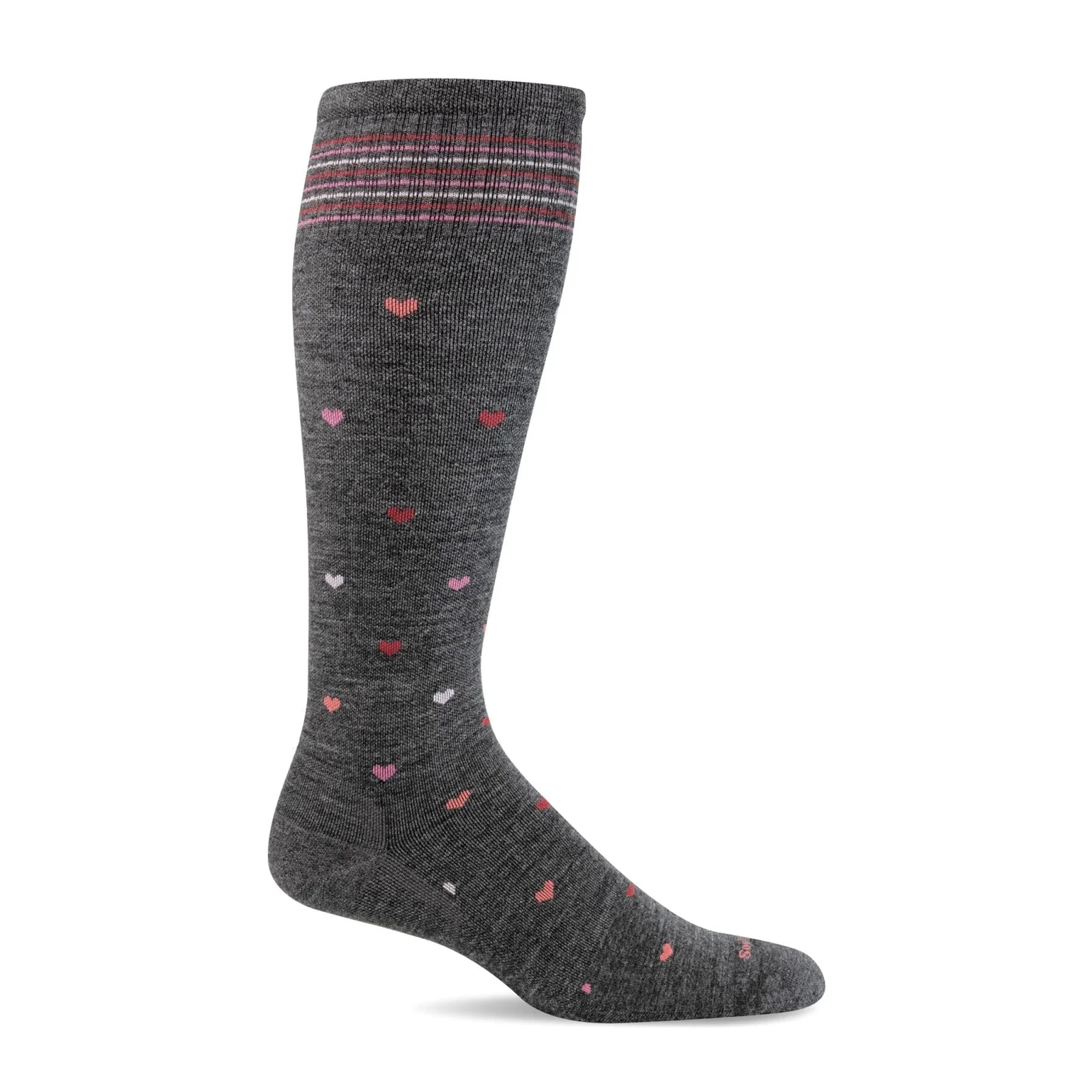 Sockwell Full Heart Over the Calf Compression Sock (Women) - Charcoal