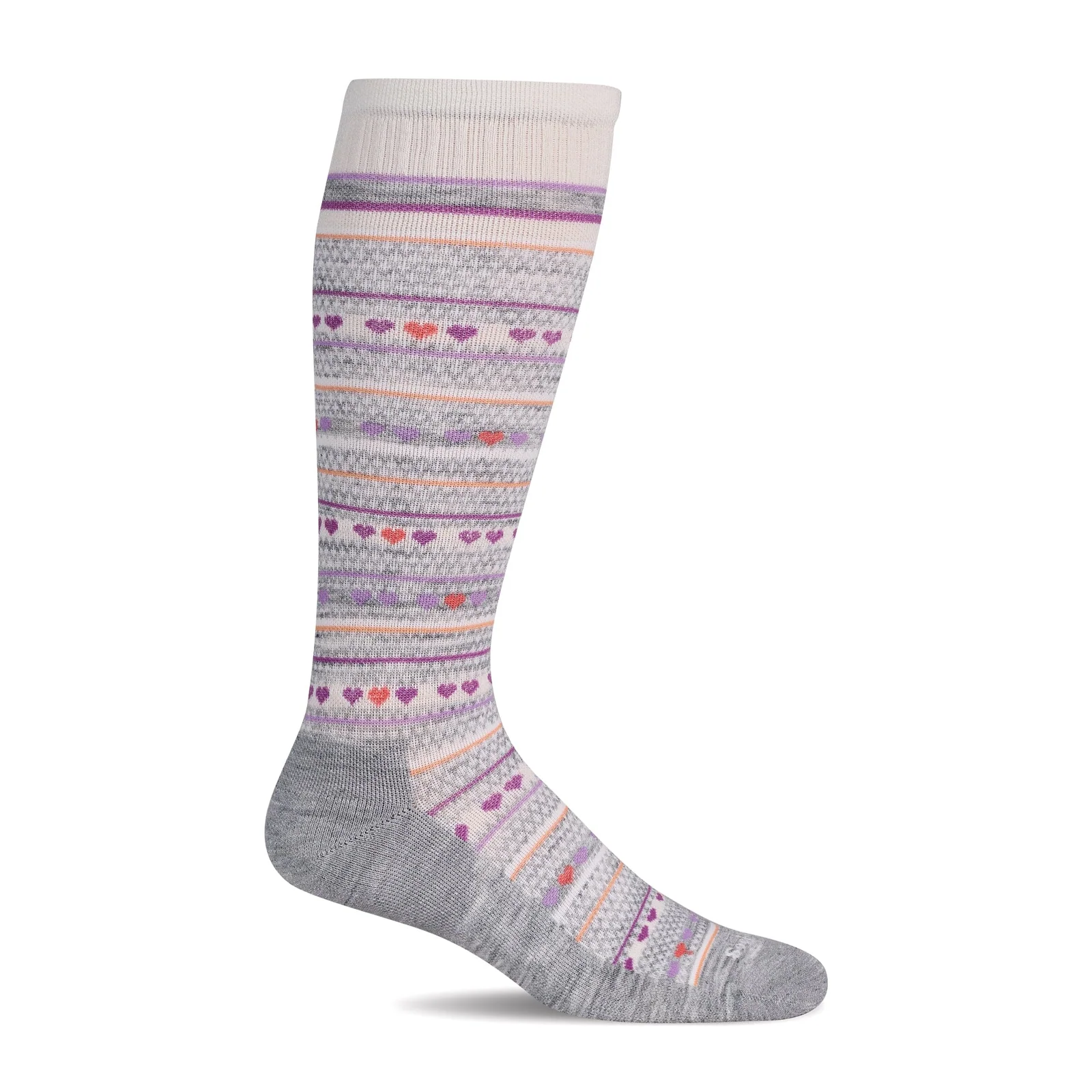 Sockwell Heartlink Over the Calf Compression Sock (Women) - Light Grey