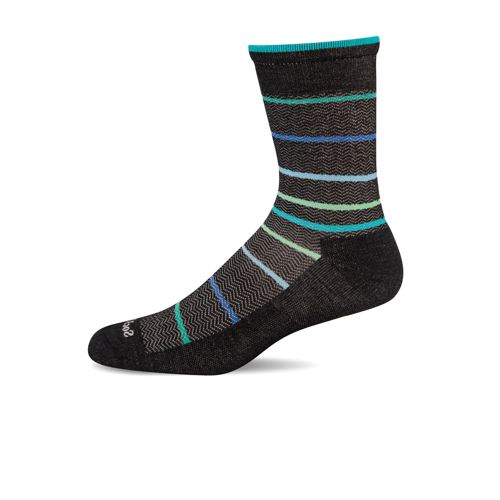 Sockwell Herringbone Stripe Crew Sock (Men) - Black - Image 2