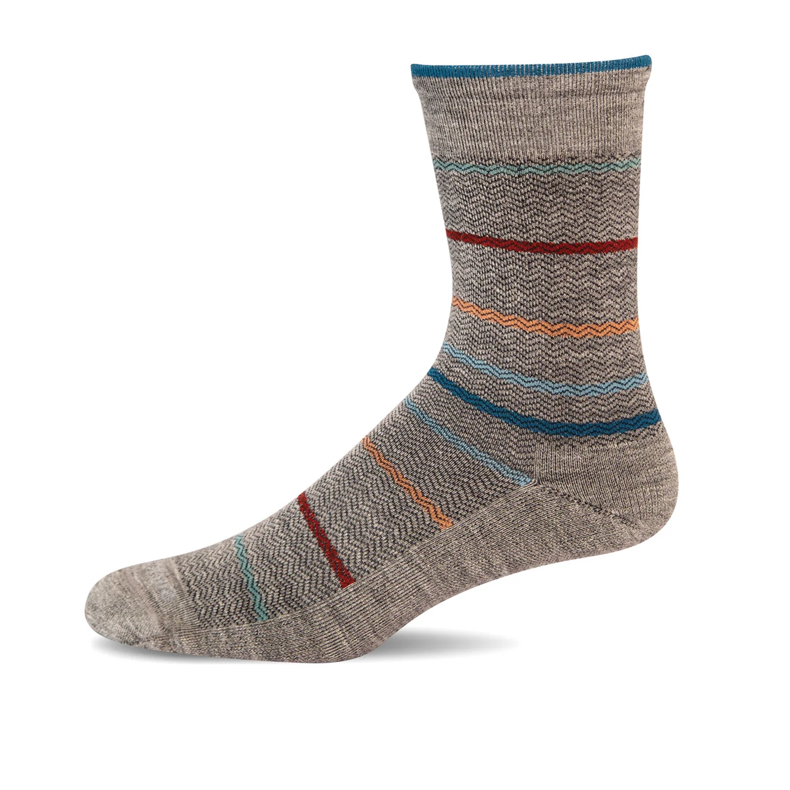 Sockwell Herringbone Stripe Crew Sock (Men) - Light Grey - Image 2