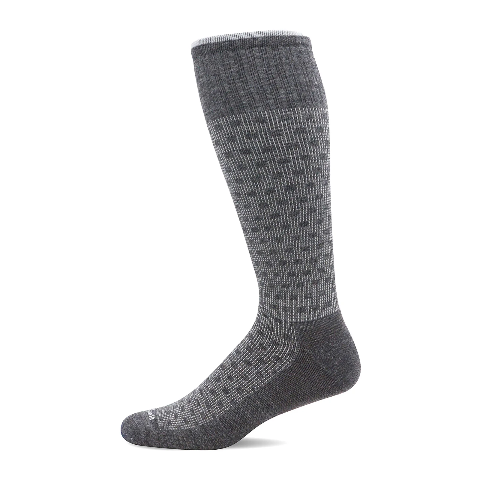 Sockwell Shadow Box Over the Calf Compression Sock (Men) - Charcoal - Image 2
