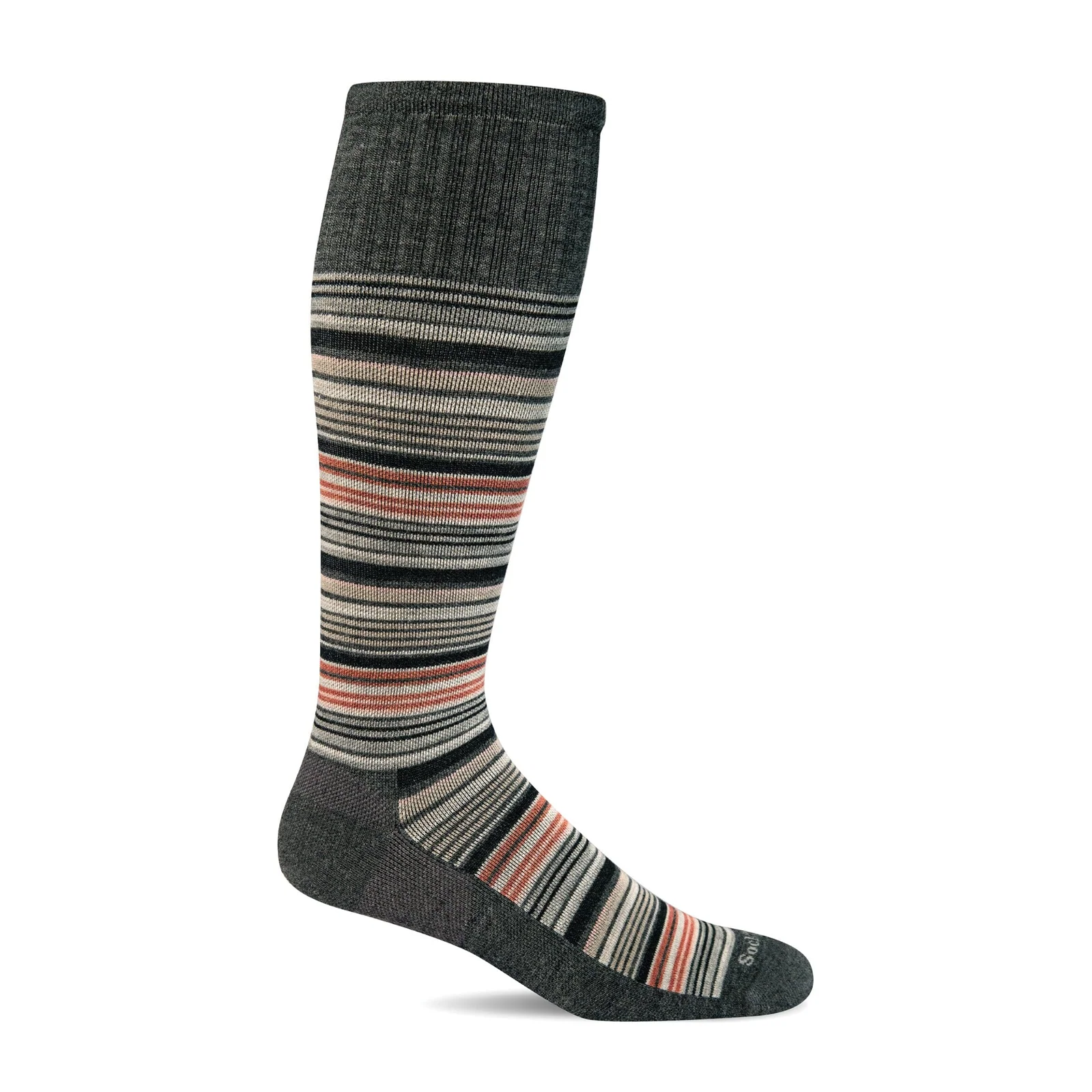 Sockwell Sunset Stripe Over the Calf Compression Sock (Men) - Charcoal
