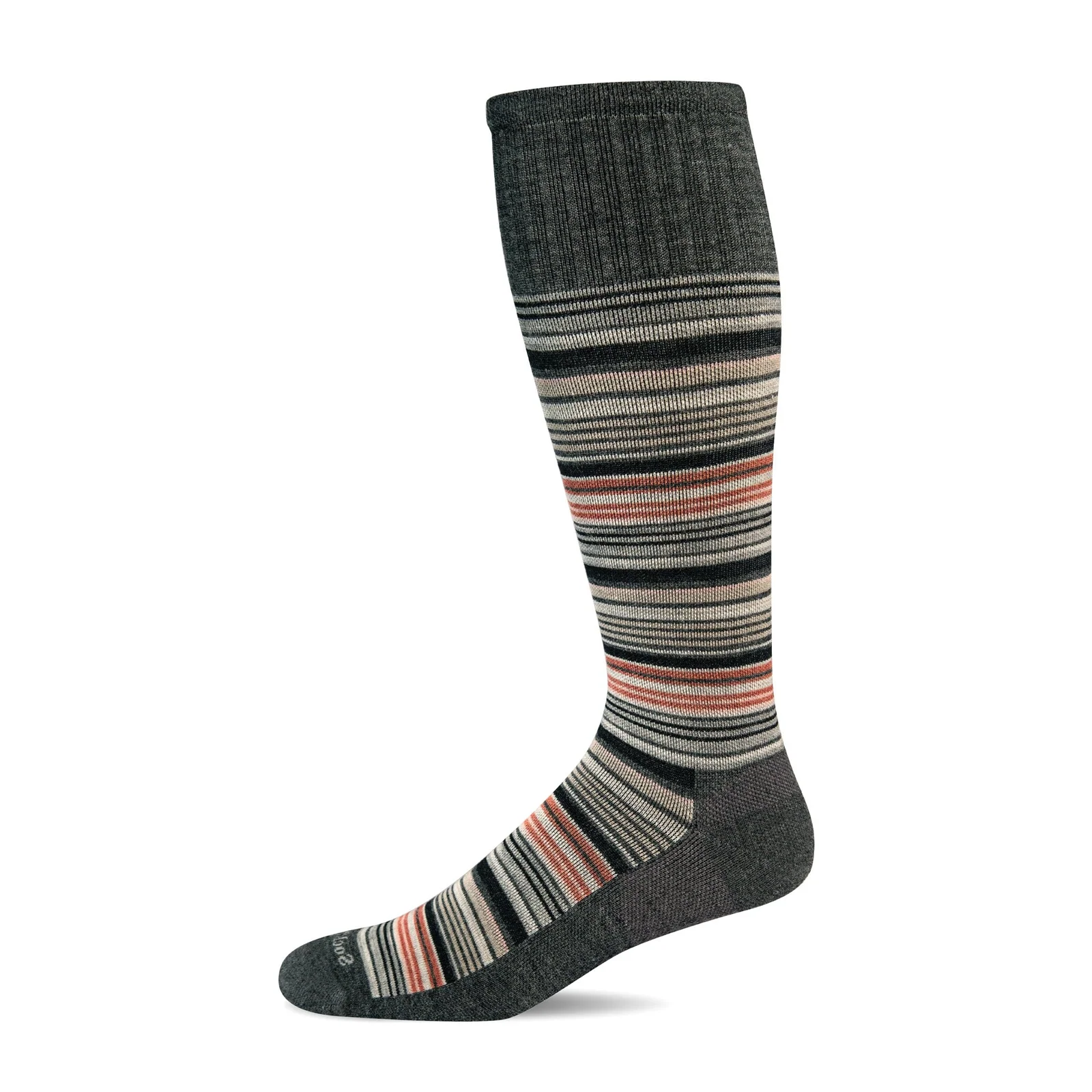 Sockwell Sunset Stripe Over the Calf Compression Sock (Men) - Charcoal - Image 2