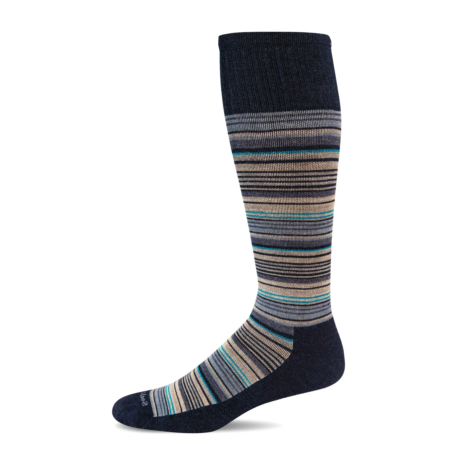 Sockwell Sunset Stripe Over the Calf Compression Sock (Men) - Navy - Image 2