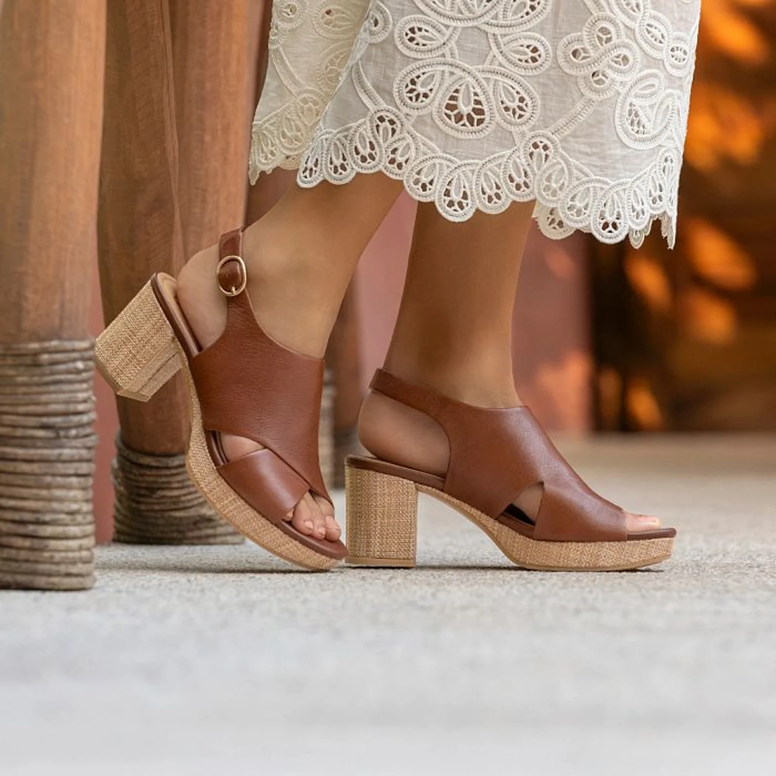 Sofft Liv Heeled Sandal (Women) - Golden Brown - Image 8