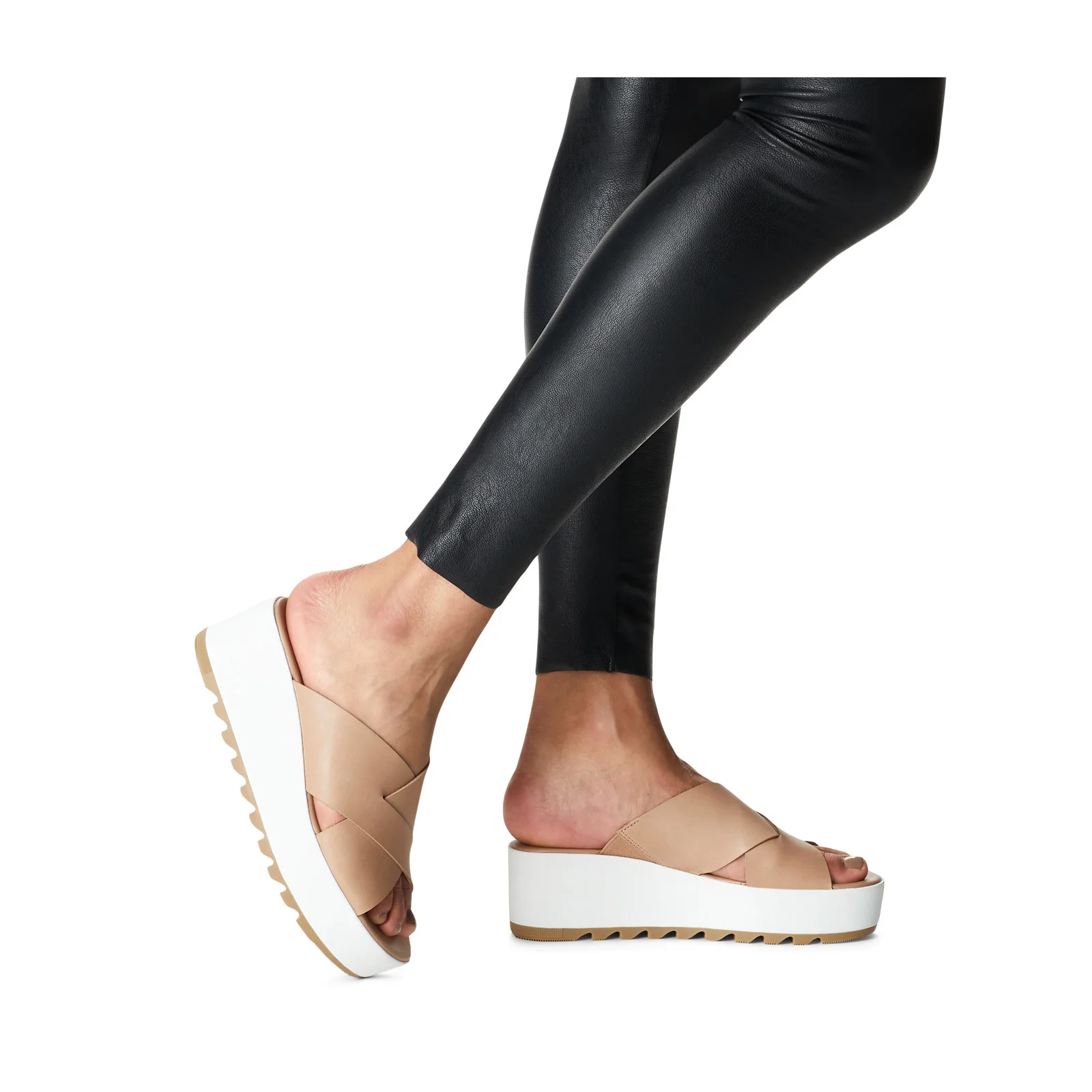 Sorel Cameron Flatform Slide Sandal (Women) - Honest Beige/Sea Salt - Image 5