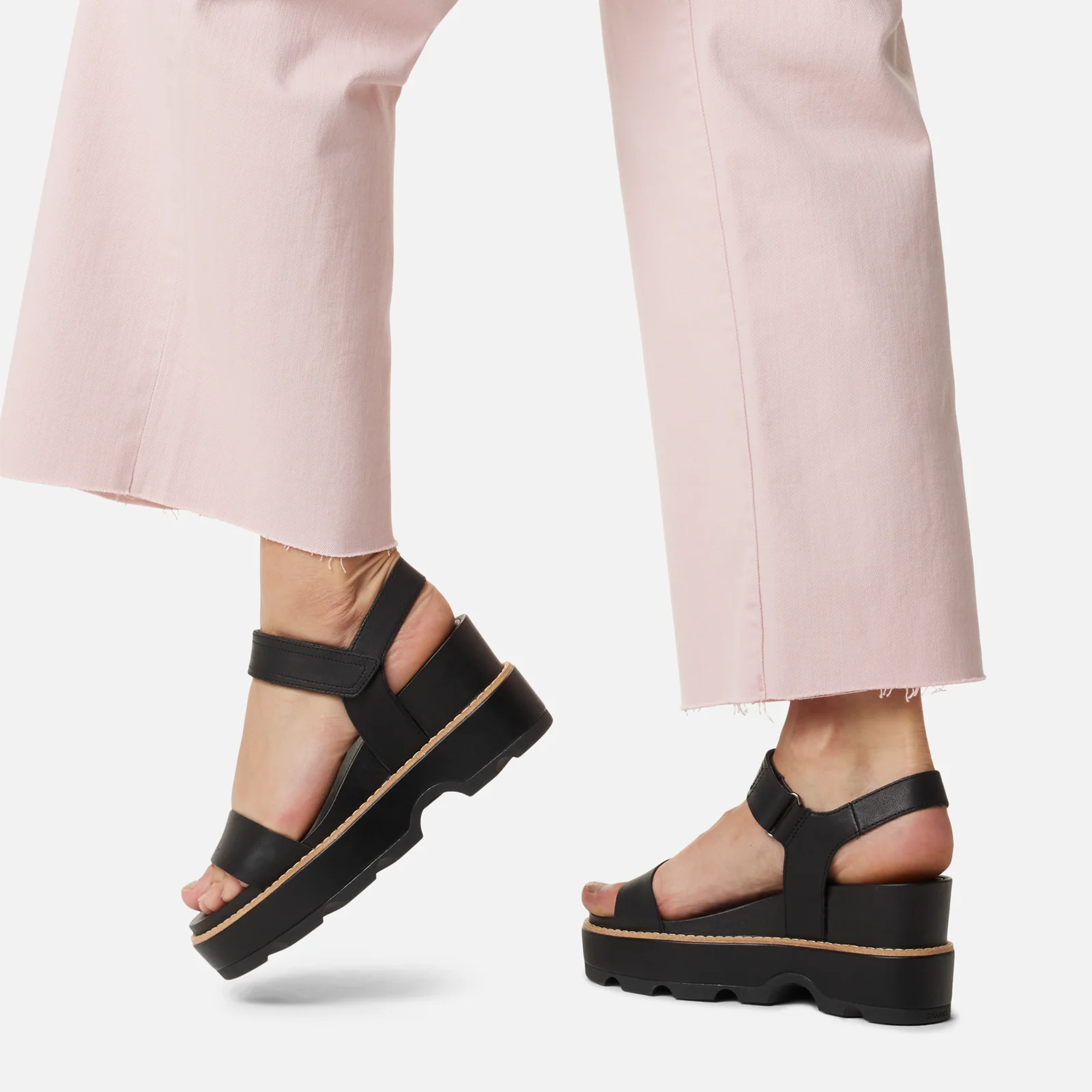 Sorel Joanie IV Ankle Strap Wedge Sandal (Women) - Black/Sea Salt - Image 6