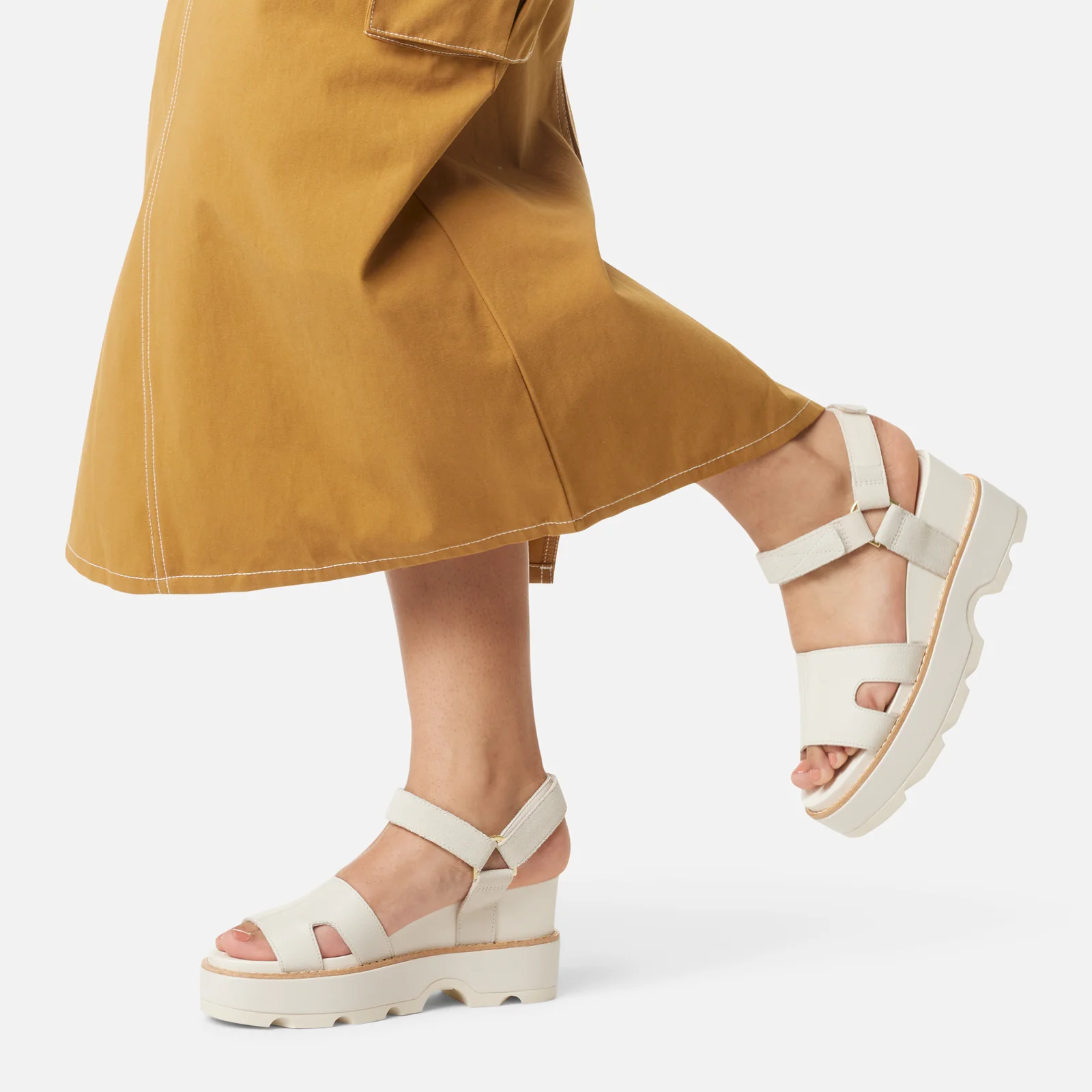 Sorel Joanie IV Ankle Strap Wedge Sandal (Women) - Chalk/Chalk - Image 6