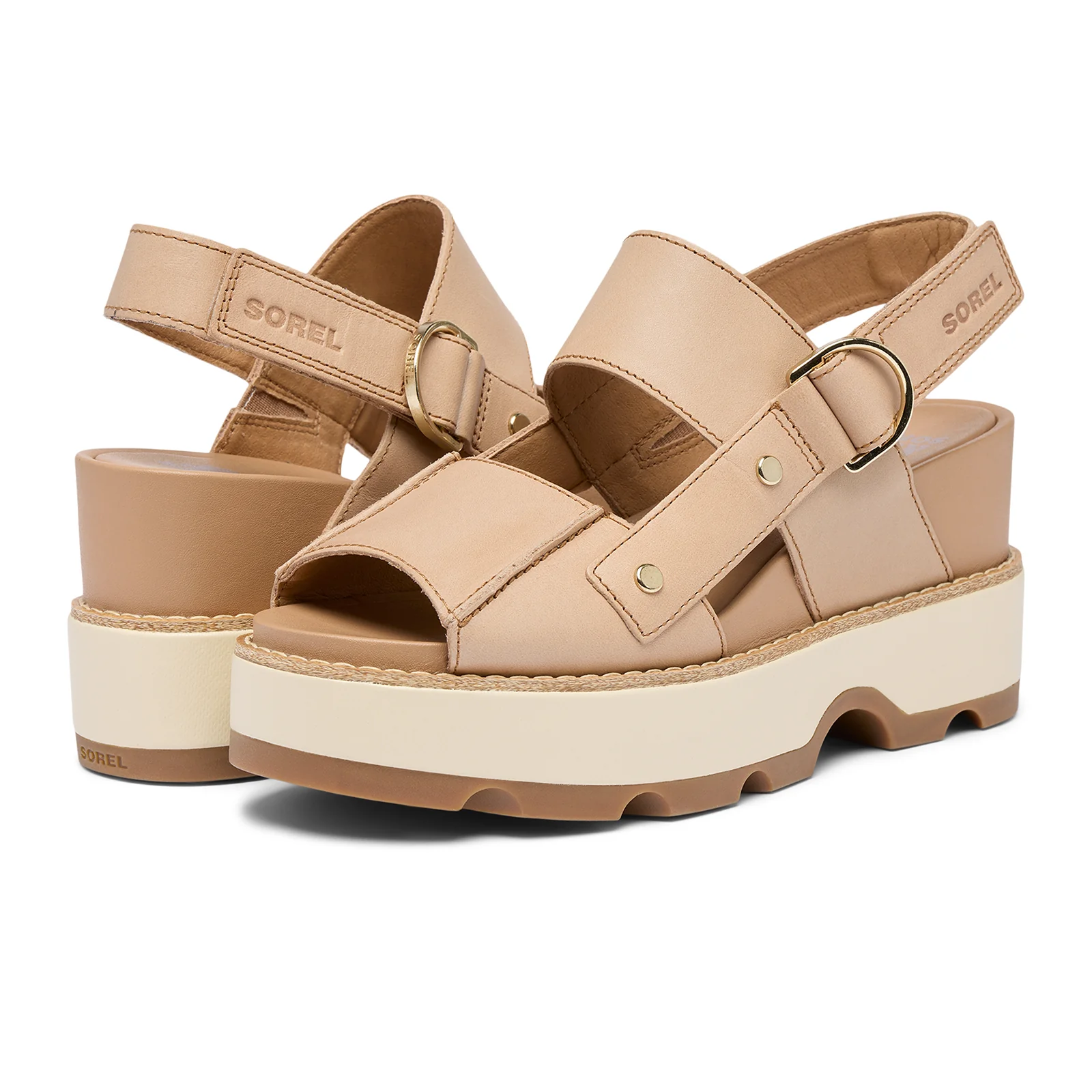Sorel Joanie IV Wedge Sandal (Women) - Honest Beige/Gum - Image 4