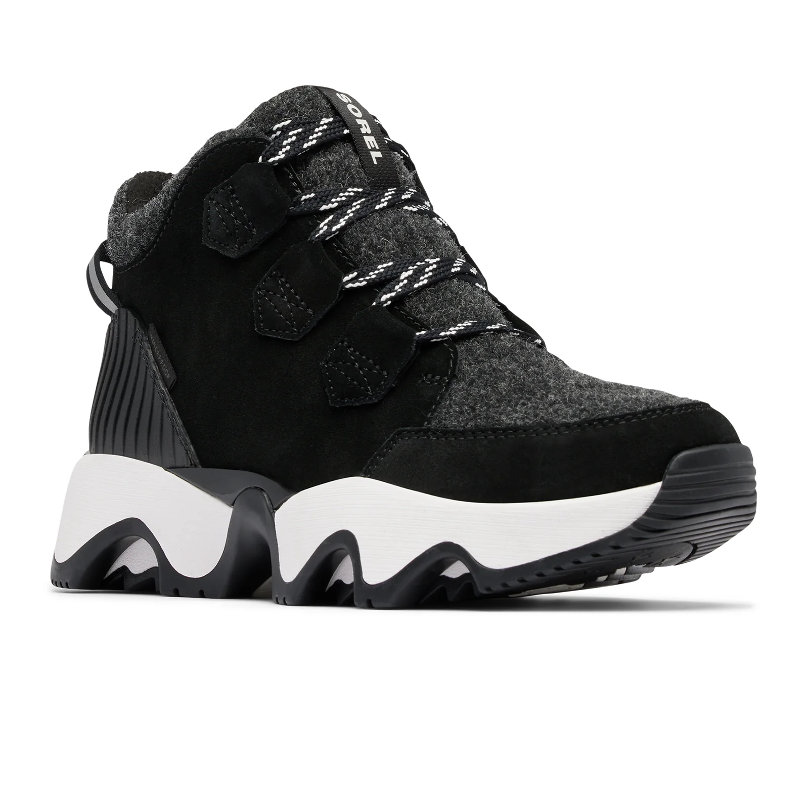 Sorel Kinetic Impact Caribou Plus Waterproof Ankle Boot (Women) - Black/Sea Salt - Image 3