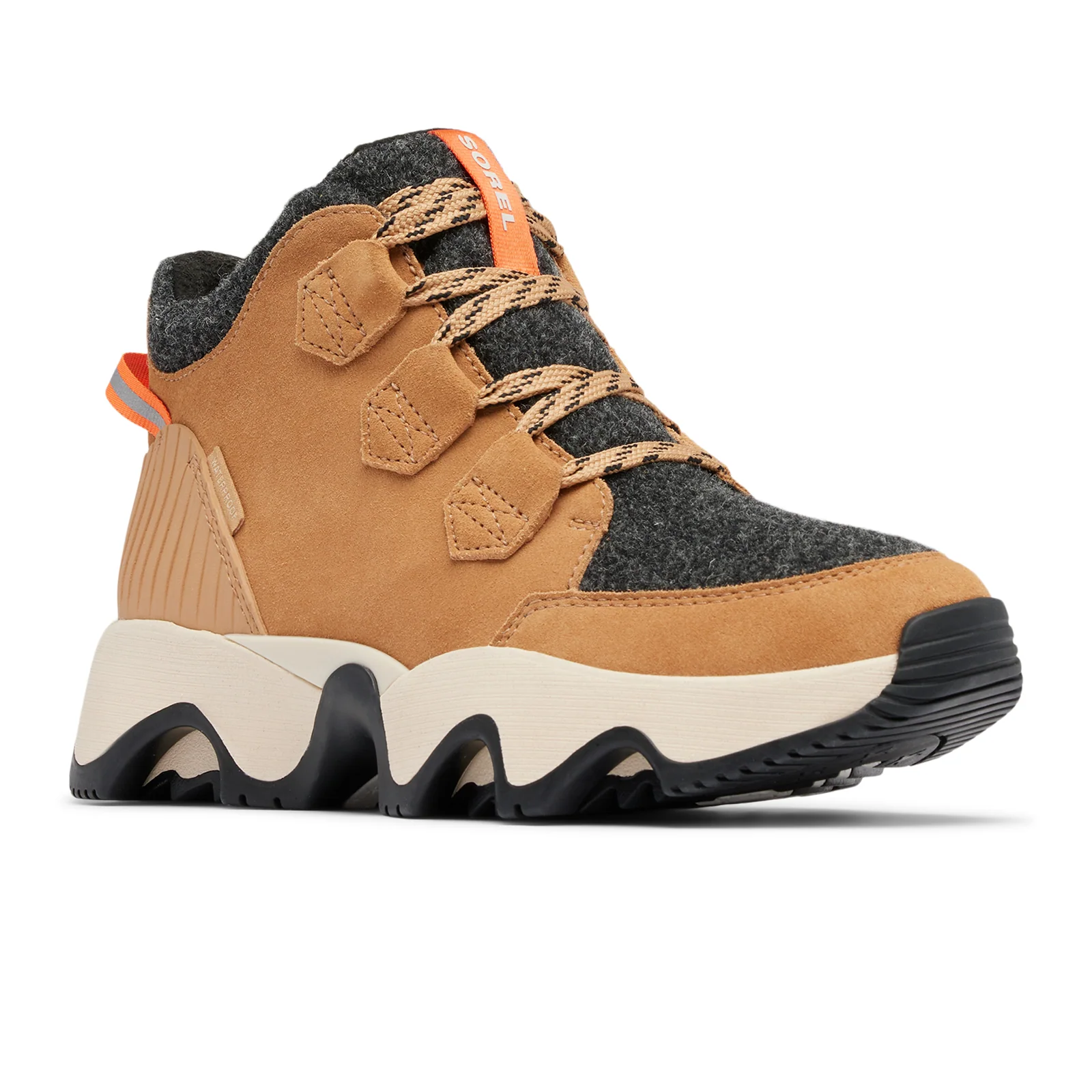 Sorel Kinetic Impact Caribou Plus Waterproof Ankle Boot (Women) - Tawny Buff/Black - Image 3