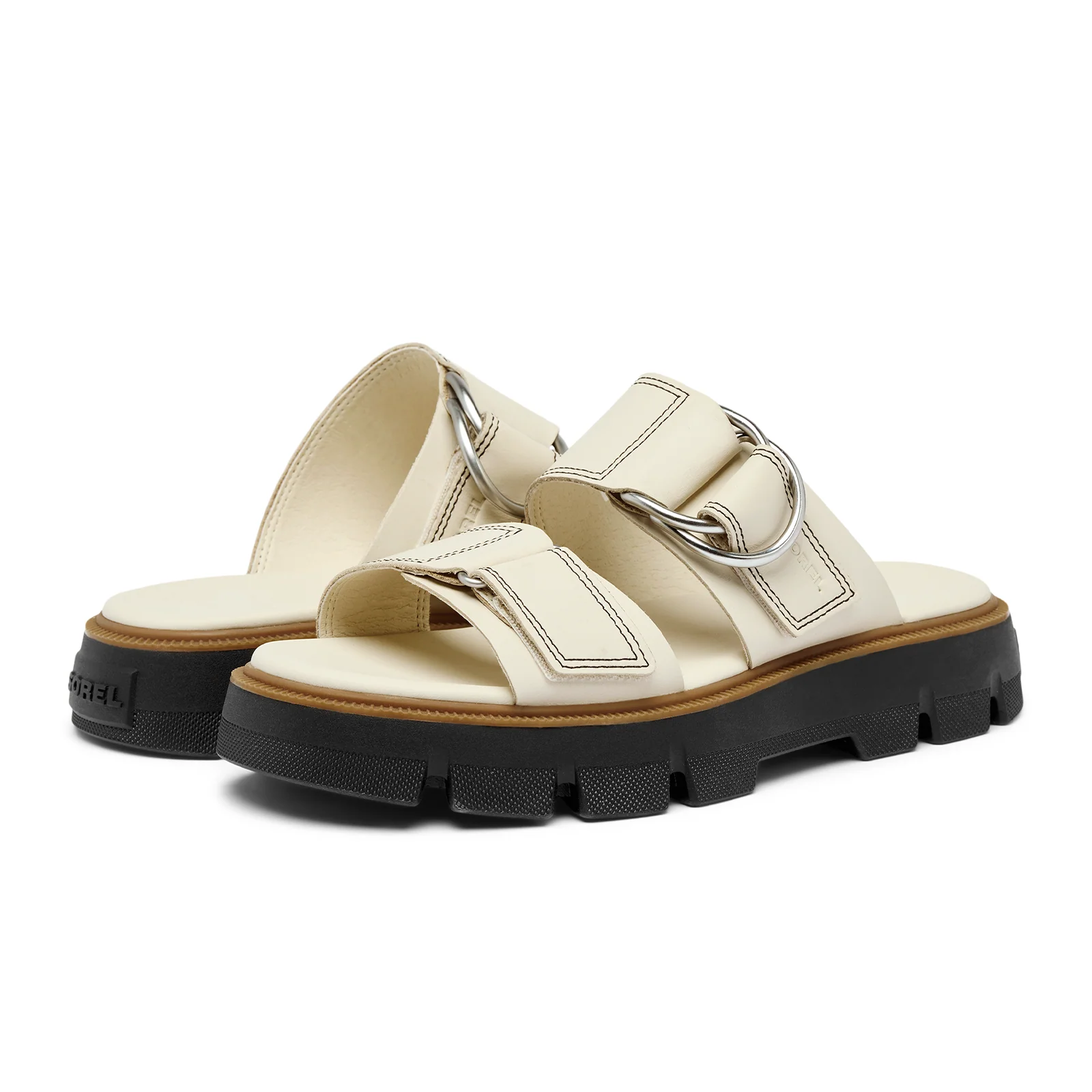 Sorel Rein CB Slide Sandal (Women) - Chalk/Black - Image 4