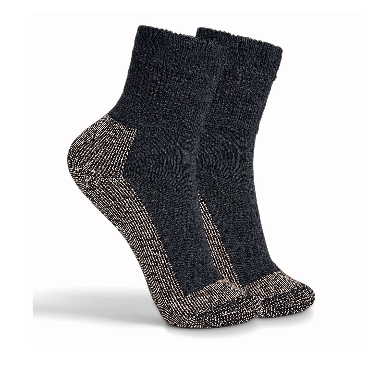 Stride Lite Copper Quarter Crew Sock (Unisex) - Black