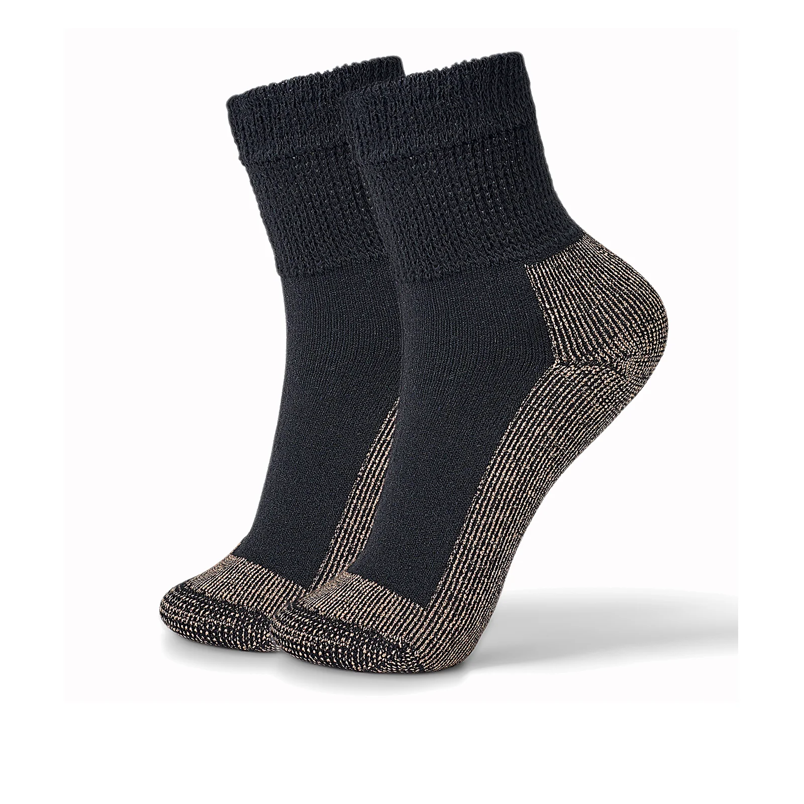 Stride Lite Copper Quarter Crew Sock (Unisex) - Black - Image 2