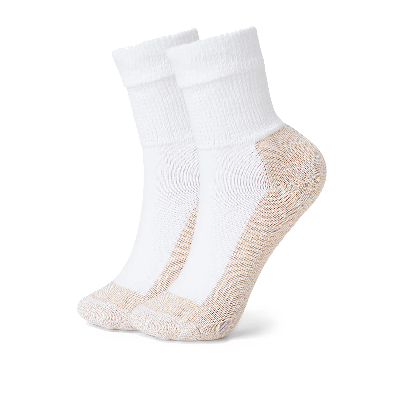 Stride Lite Copper Quarter Crew Sock (Unisex) - White - Image 2