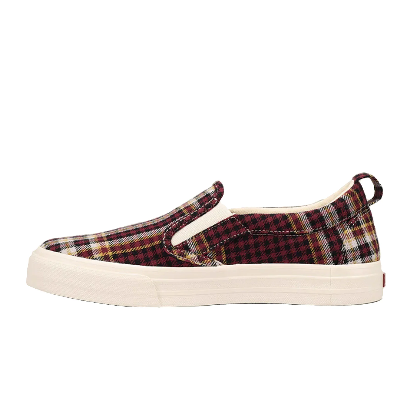 Taos Rubber Soul Slip On Sneaker (Women) - Burgundy Plaid - Image 4