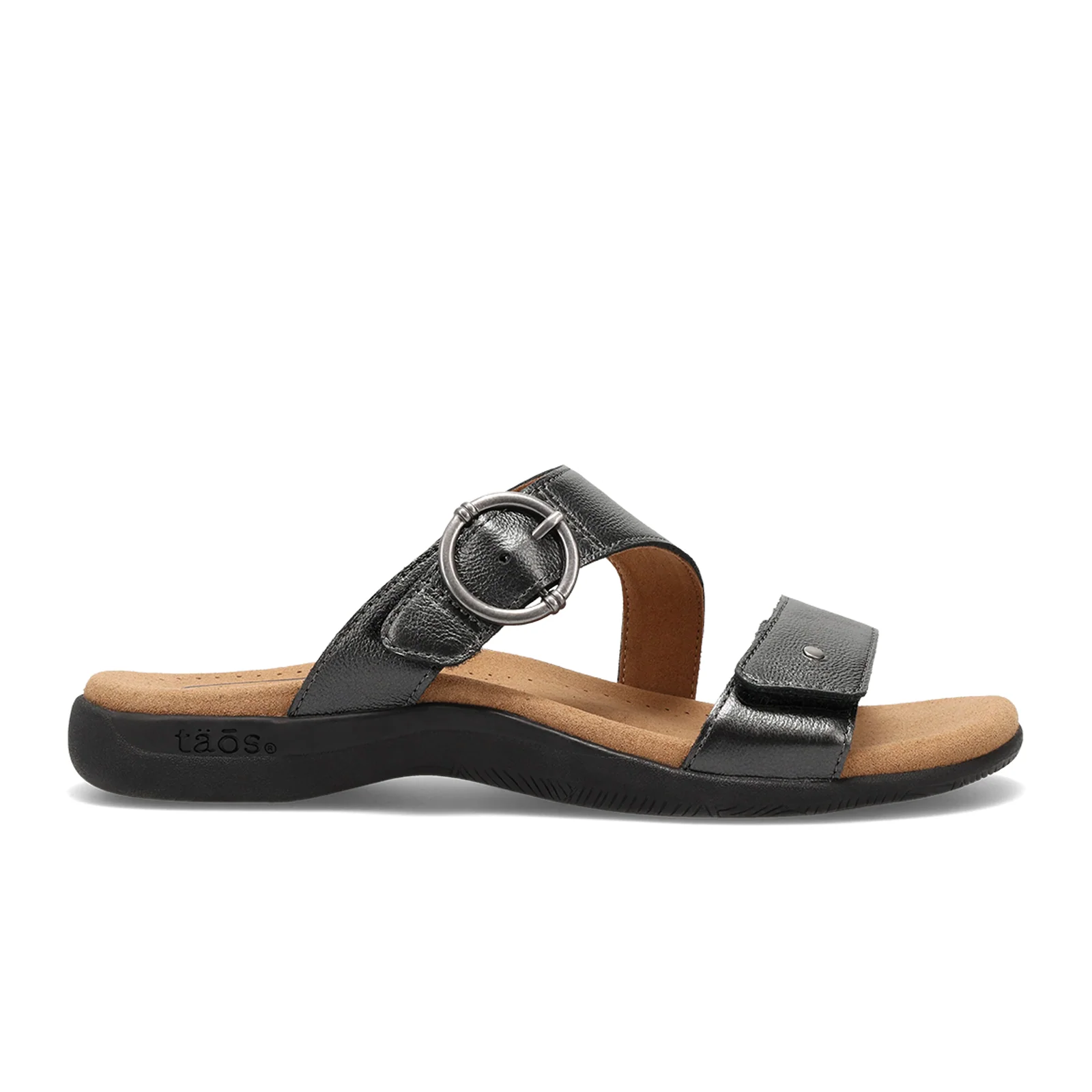 Taos Westside Slide Sandal (Women) - Black Metallic
