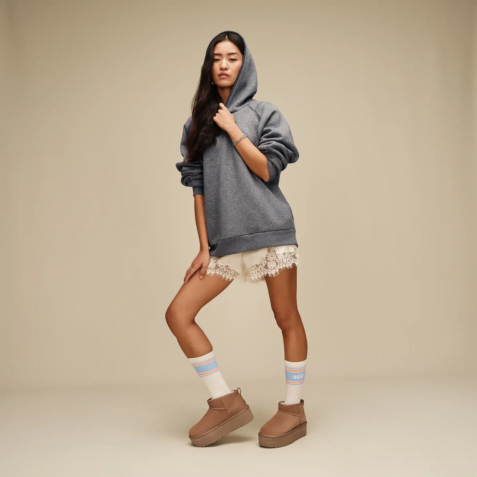 UGG® Classic Hoodie (Women) - Medium Grey Heather - Image 7