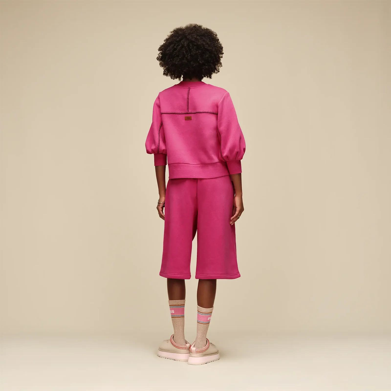 UGG® Jedlyn Varsity Crew (Women) - Sand Heather/Woodviolet - Image 4