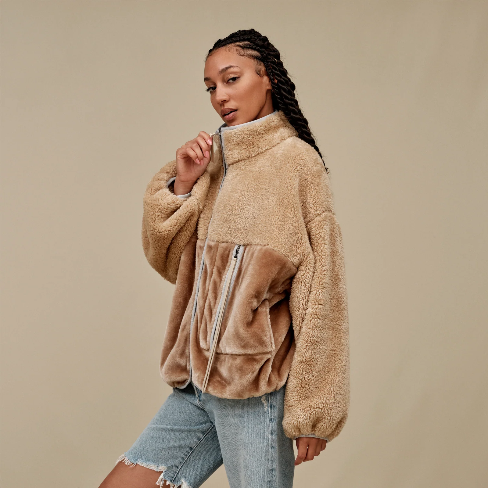 UGG® Marlene Sherpa Jacket II (Women) - Sandstone/Ice Jam - Image 2