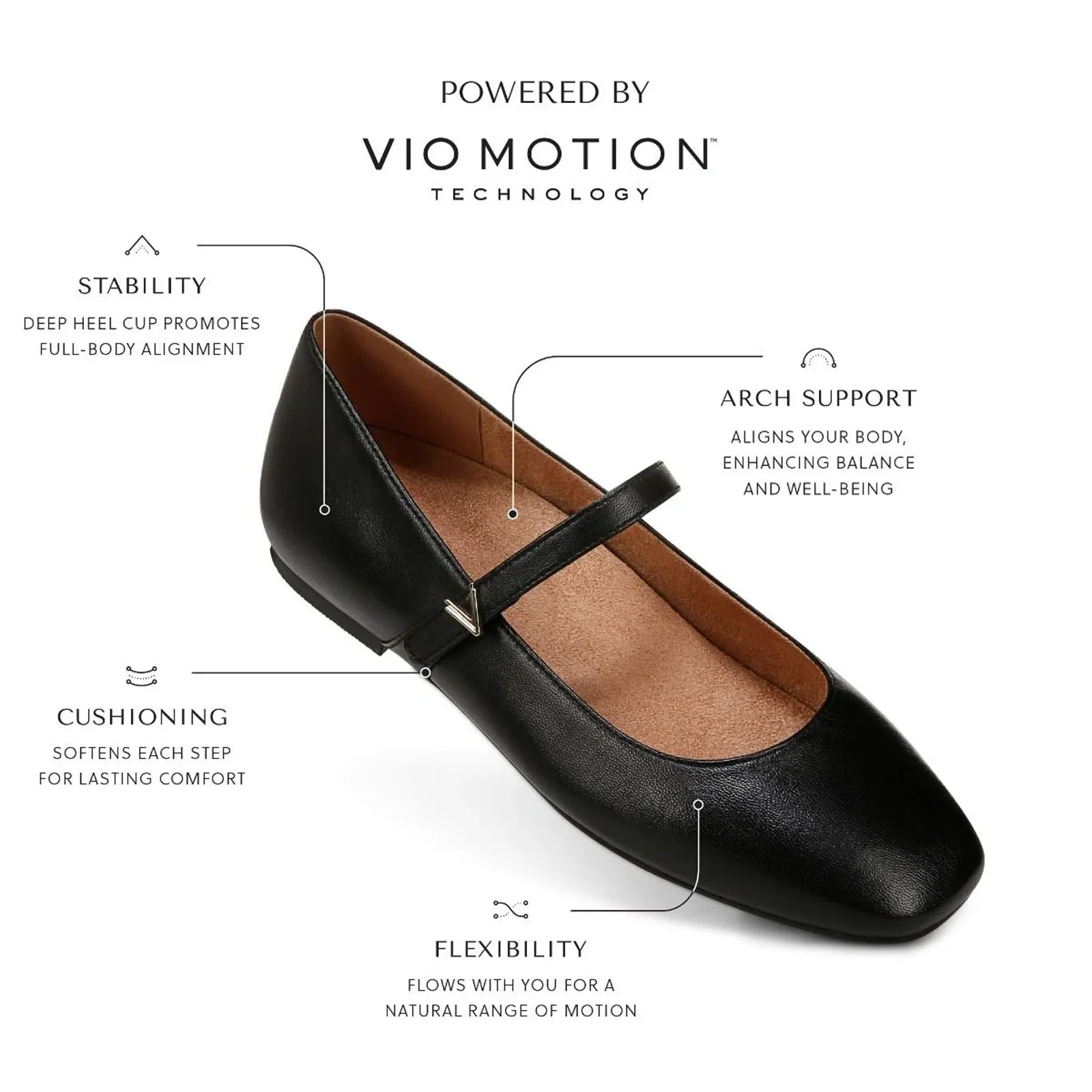 Vionic Alameda Mary Jane Flat (Women) - Gold Leather - Image 7