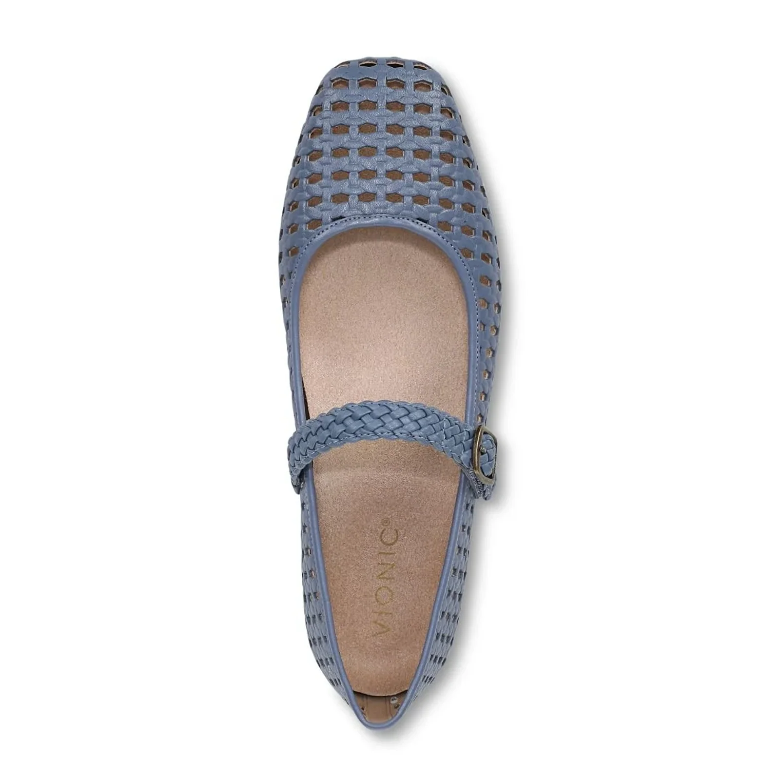 Vionic Alameda Woven Mary Jane Flat (Women) - Pacific Blue Leather - Image 7