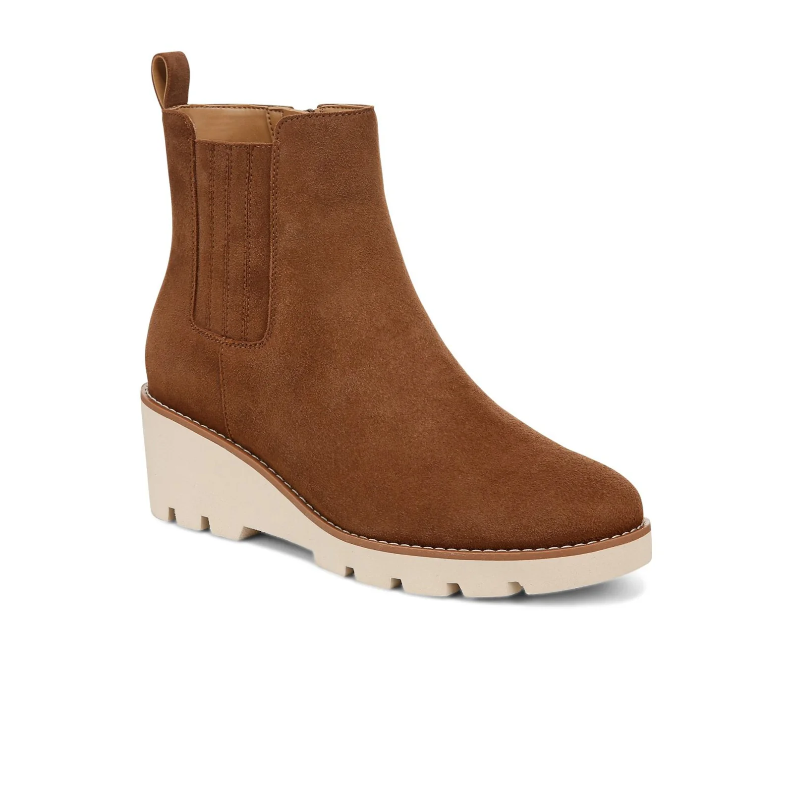 Vionic Aria Wedge Boot (Women) - Hazelnut Brown Waxed Suede - Image 3