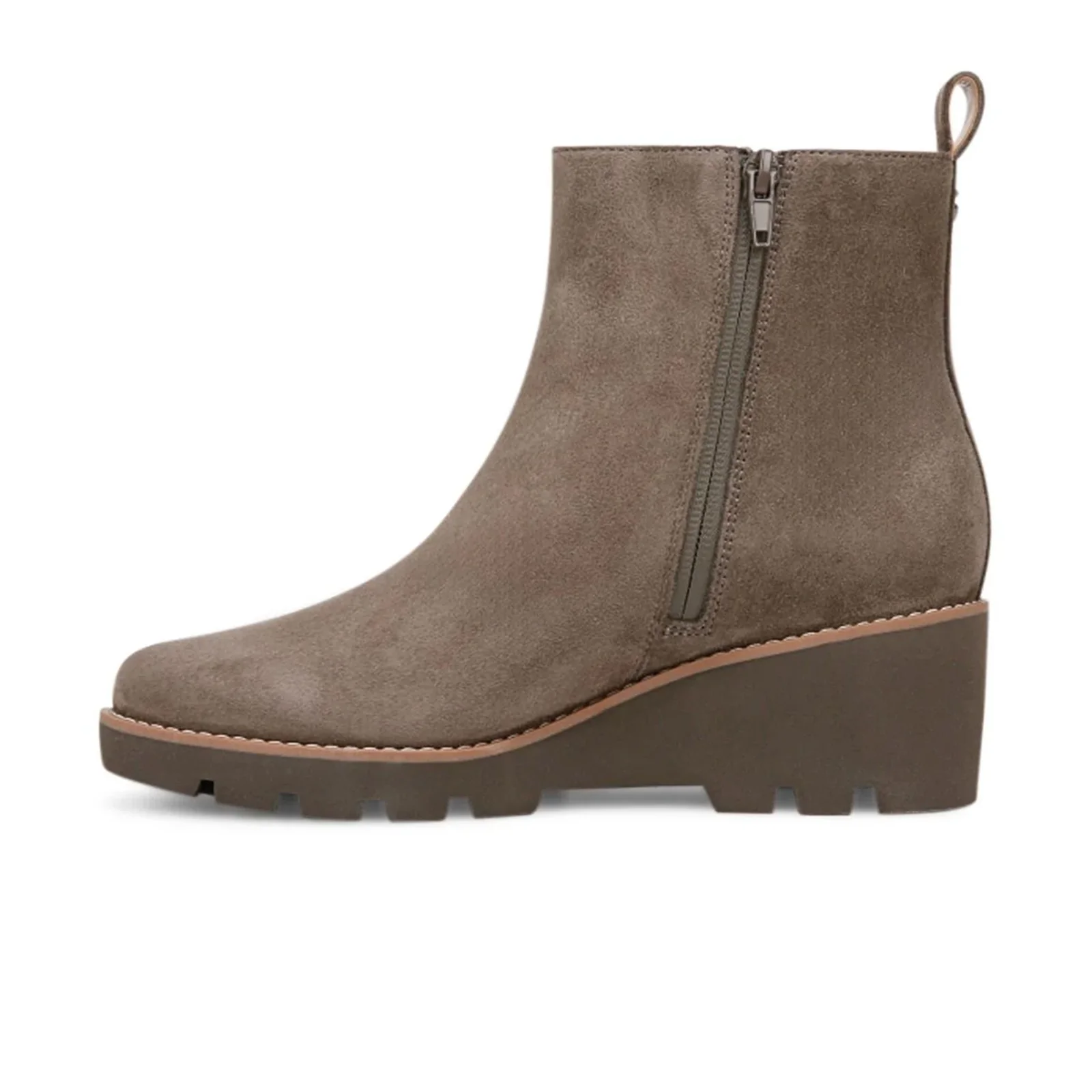 Vionic Aria Wedge Boot (Women) - Stone Grey Waxed Suede - Image 2