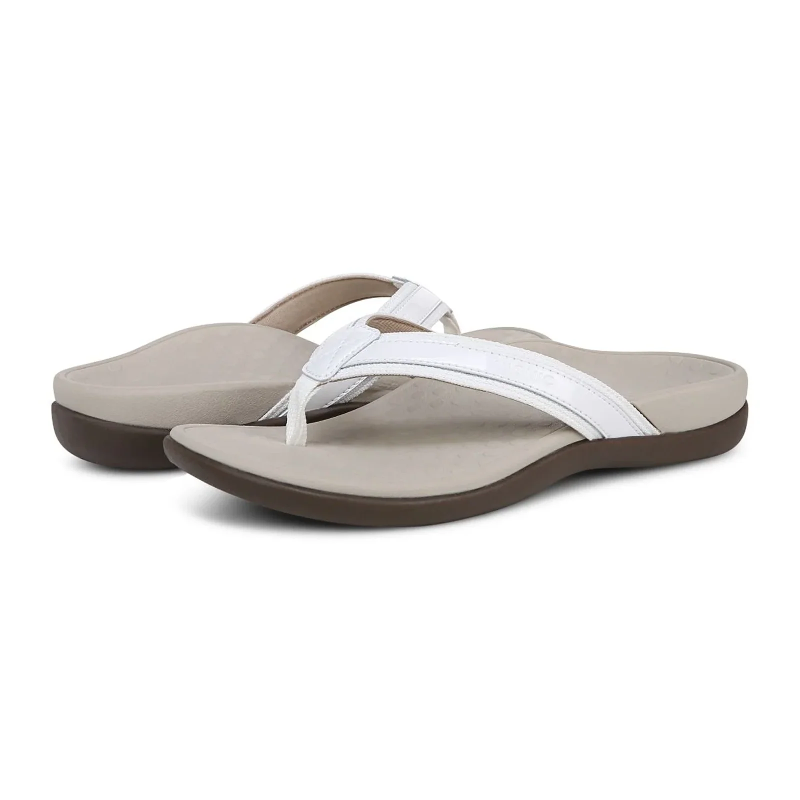 Vionic Tide Sandal (Women) - White Patent Webbing - Image 4