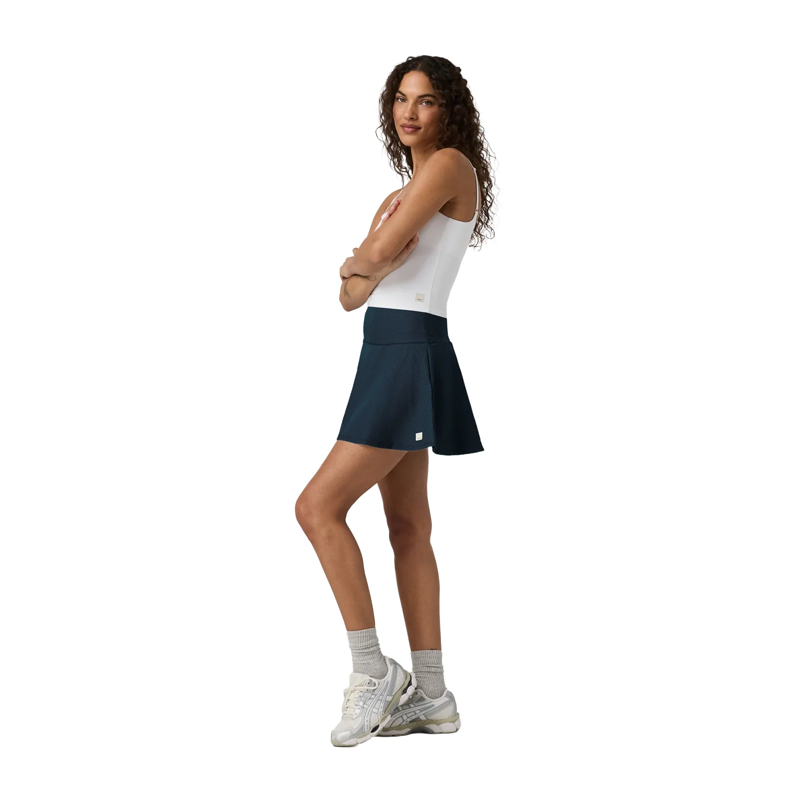 Vuori Baseline Gingham 14.5" Skirt (Women) - Ocean Blue - Image 4