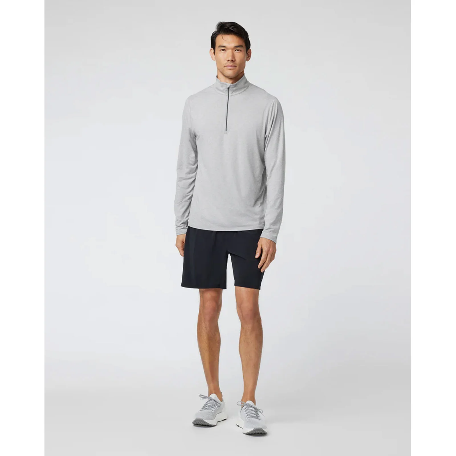 Vuori Ease Performance 1/2 Zip 2.0 Pullover (Men) - Light Heather Grey - Image 6