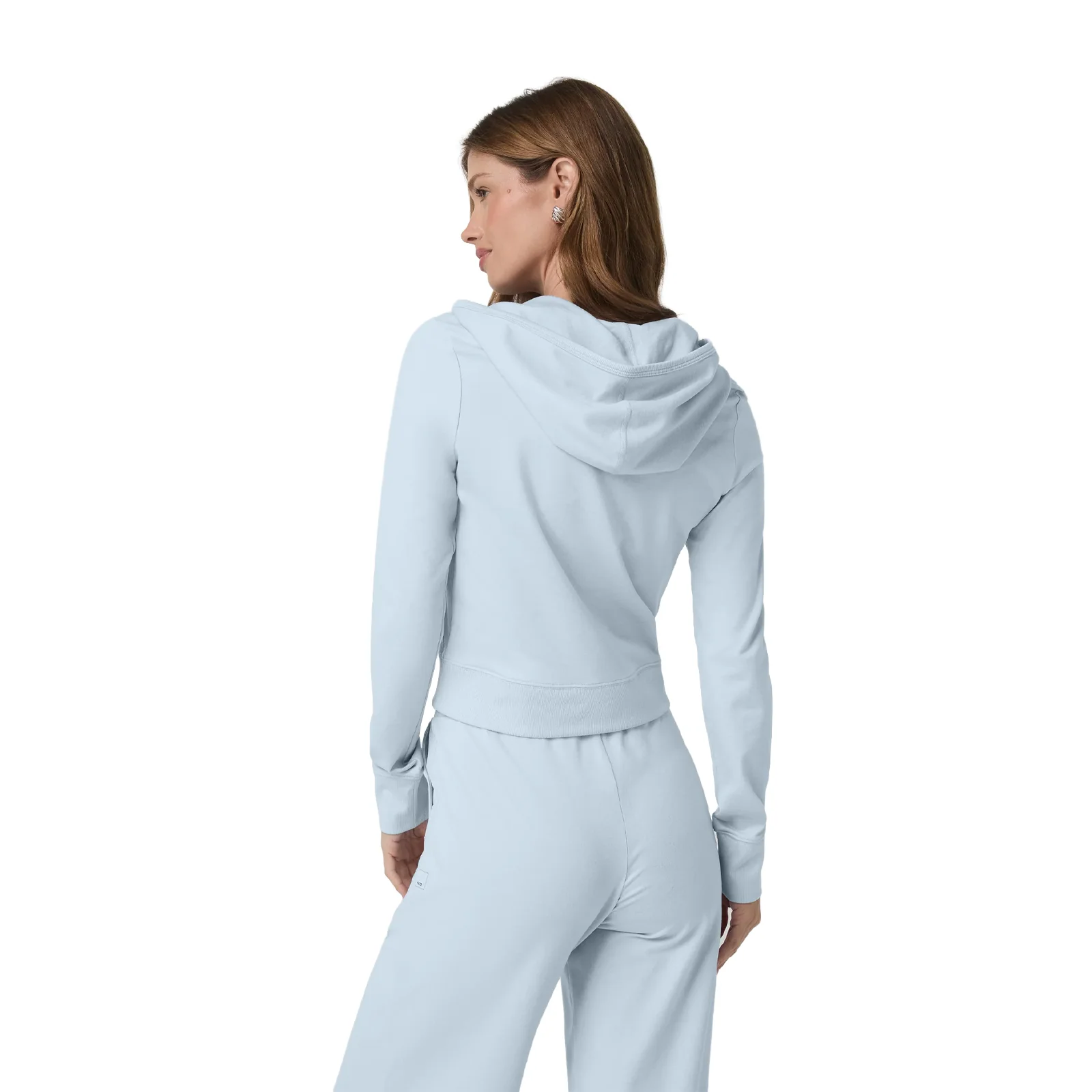 Vuori Halo Mini FZ Hoodie (Women) - Soft Sky Heather - Image 2