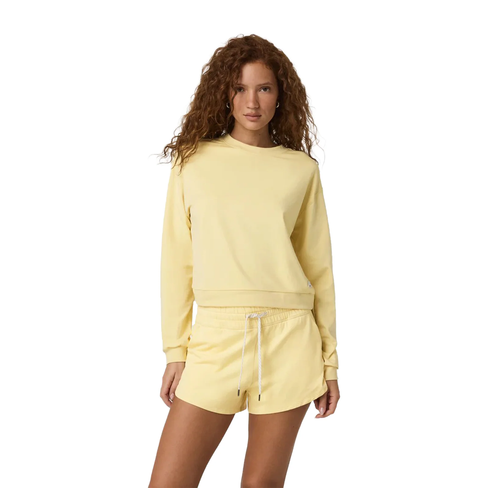 Vuori Halo Modern Crew (Women) - Lemon Snap Heather - Image 3