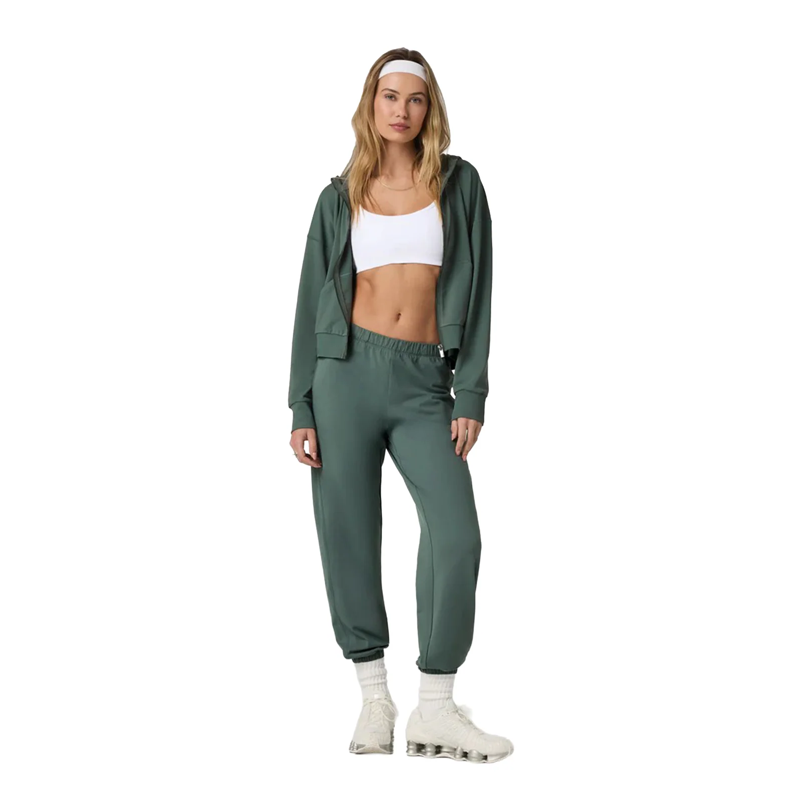 Vuori Halo Modern Full Zip (Women) - Agate Green - Image 4