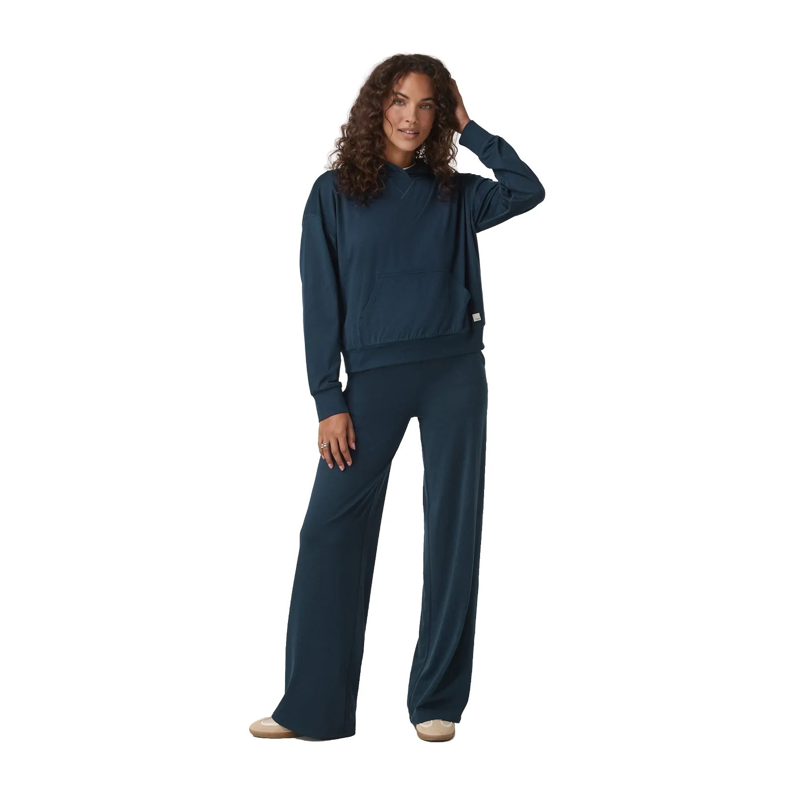 Vuori Halo Modern Pullover Hoodie (Women) - Blue Coast Heather - Image 3