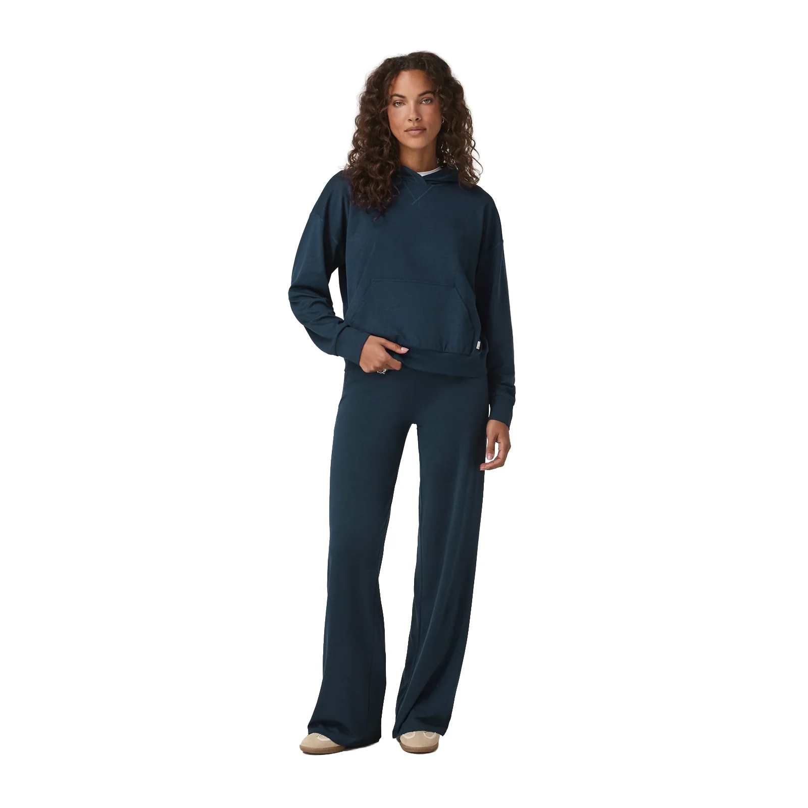 Vuori Halo Modern Pullover Hoodie (Women) - Blue Coast Heather - Image 4