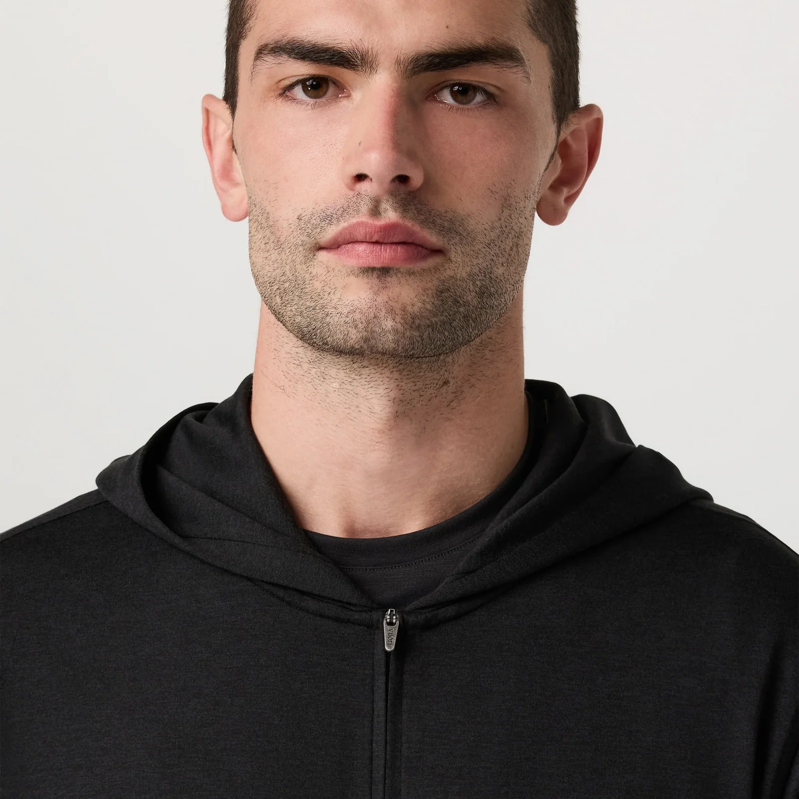 Vuori Ponto Full Zip Hoodie (Men) - Black Heather - Image 6
