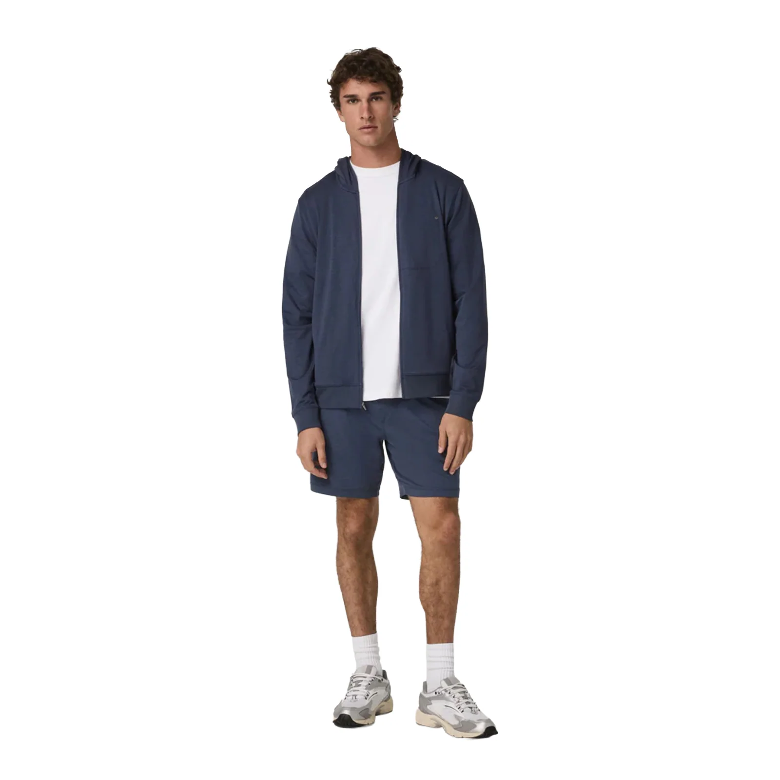 Vuori Ponto Full Zip Hoodie (Men) - Dark Azure Heather - Image 5