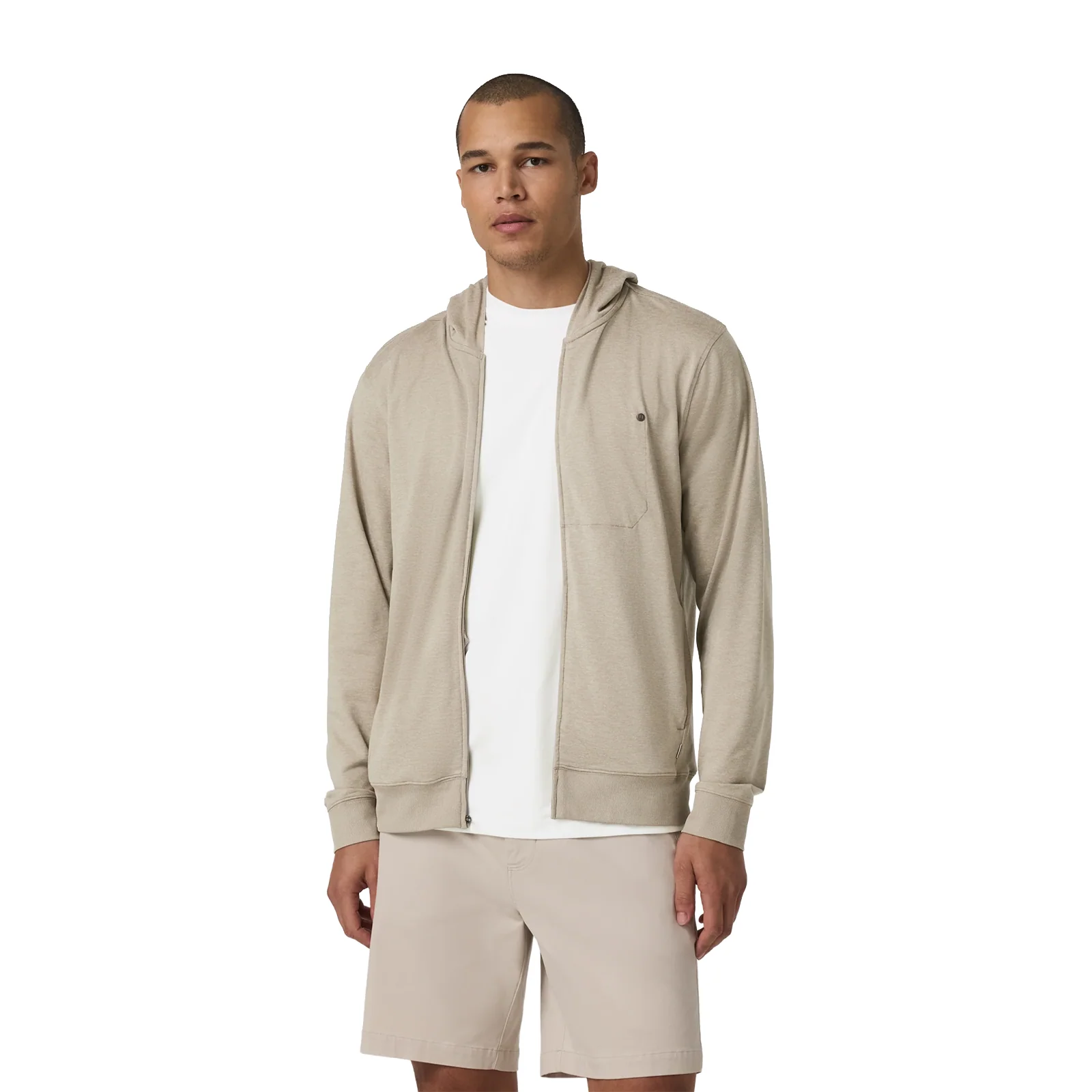 Vuori Ponto Full Zip Hoodie (Men) - Truffle Heather - Image 2