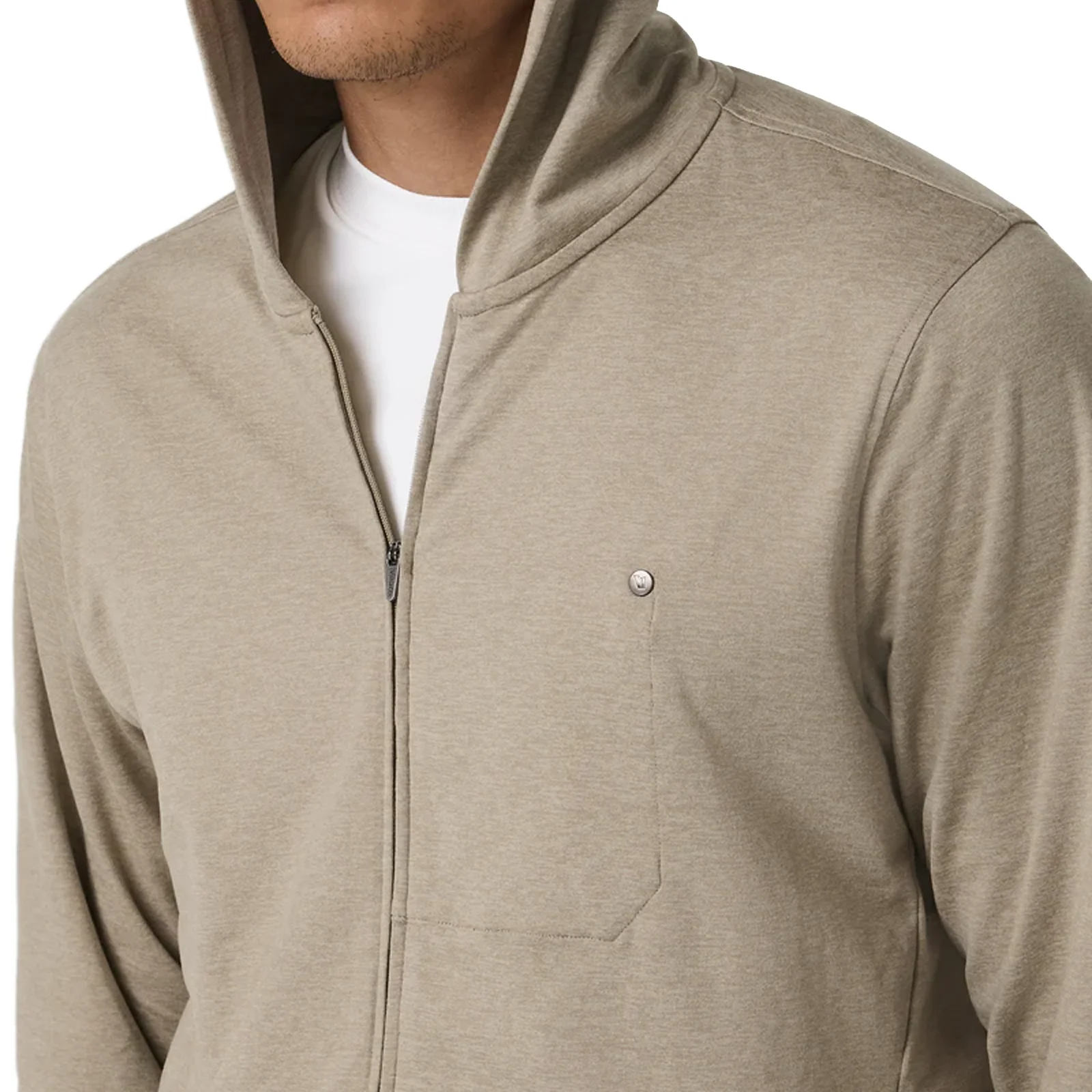 Vuori Ponto Full Zip Hoodie (Men) - Truffle Heather - Image 5