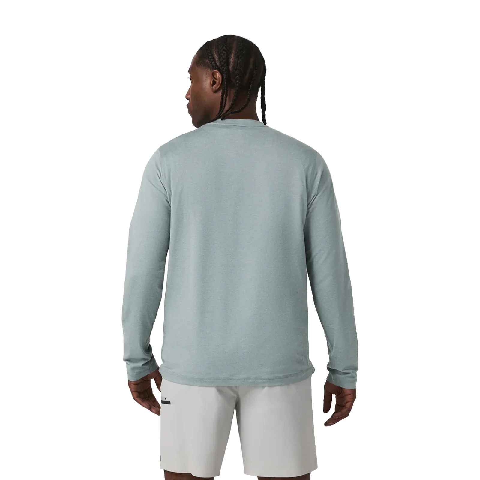 Vuori Ponto Performance Long Sleeve (Men) - Misty Blue Heather - Image 3