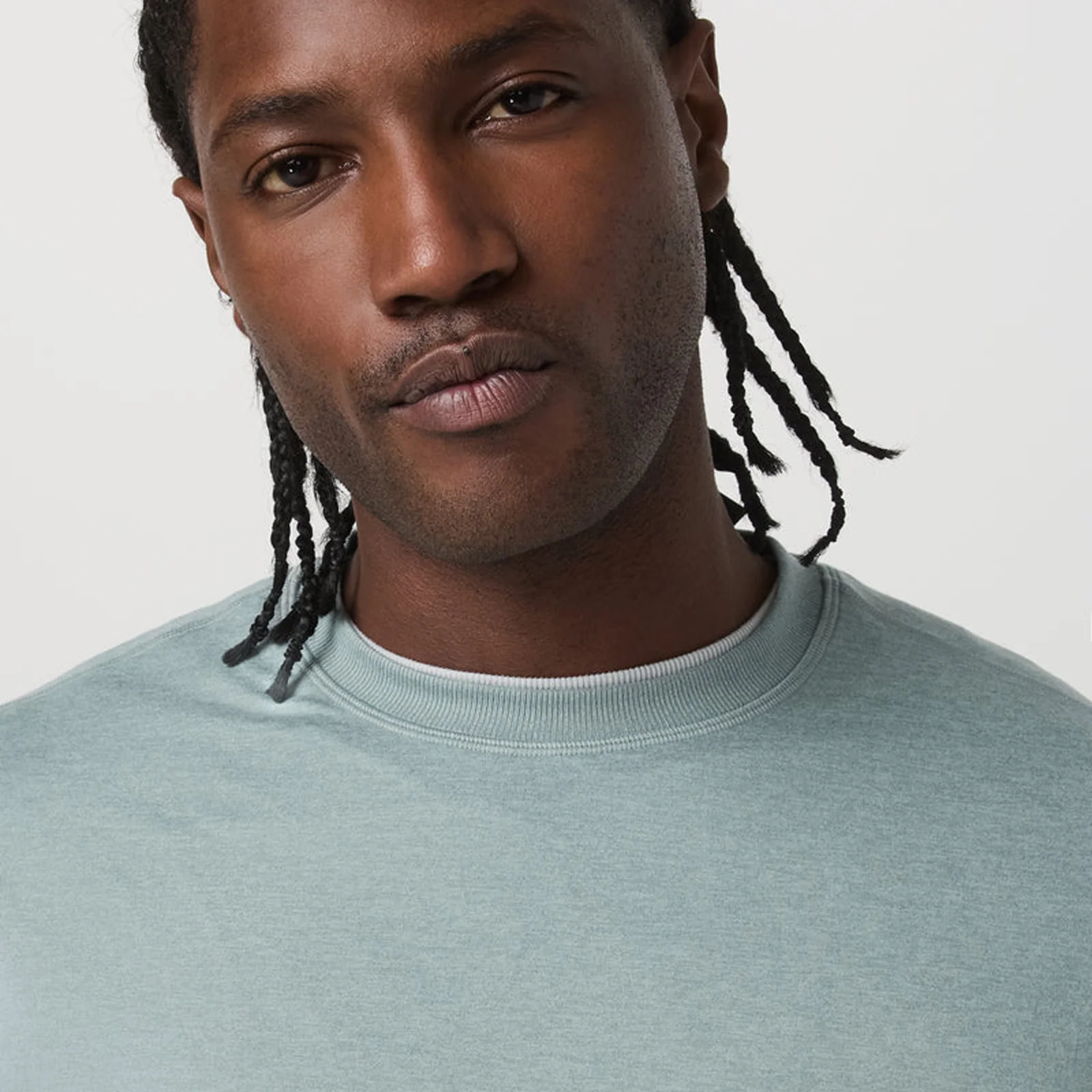 Vuori Ponto Performance Long Sleeve (Men) - Misty Blue Heather - Image 6