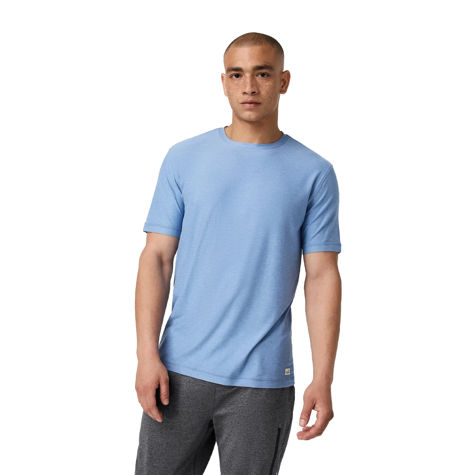 Vuori Strato Tech Tee (Men) - Isle Blue Heather - Image 2