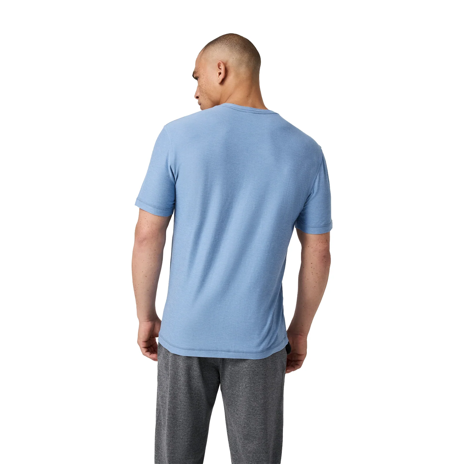 Vuori Strato Tech Tee (Men) - Isle Blue Heather - Image 3