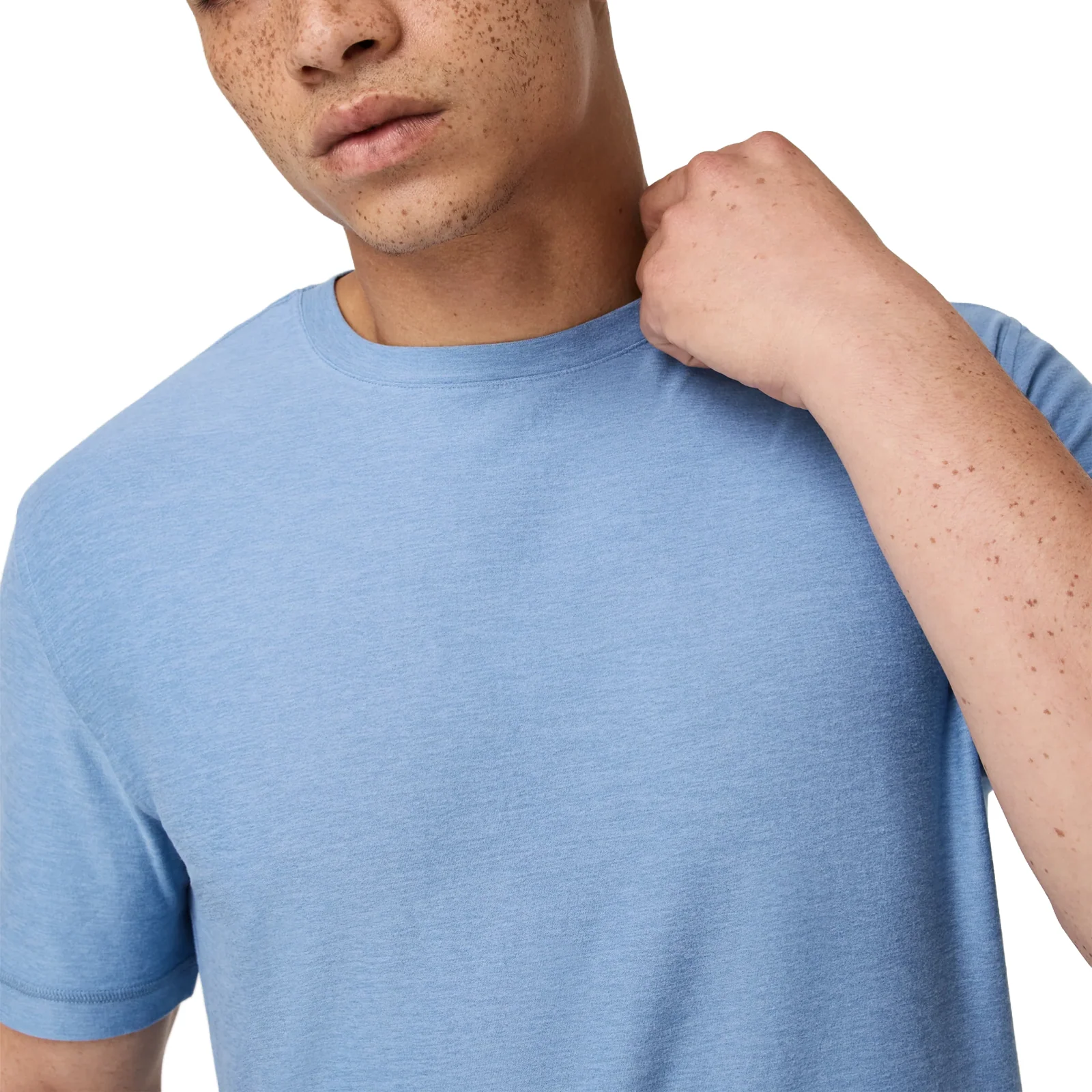 Vuori Strato Tech Tee (Men) - Isle Blue Heather - Image 4