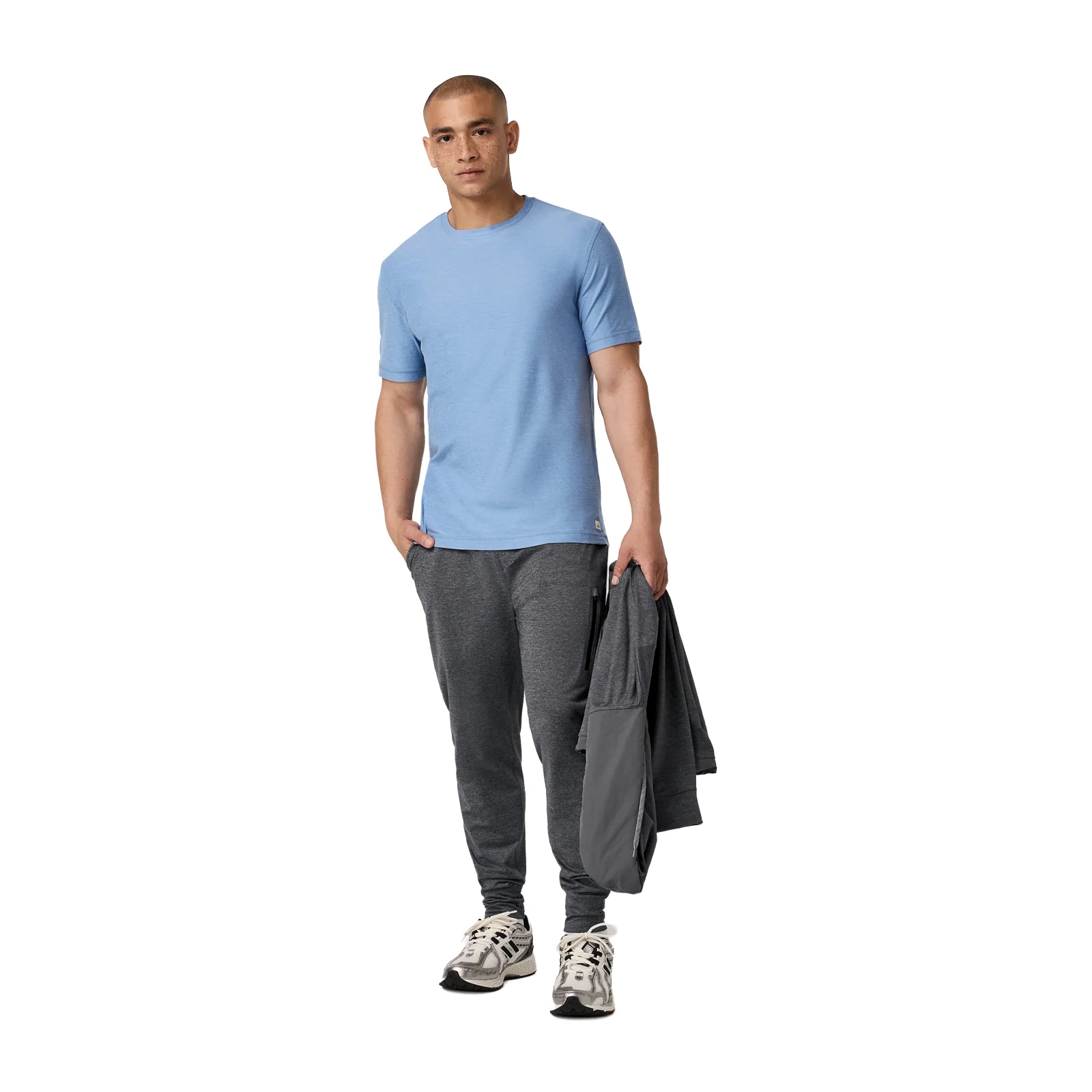 Vuori Strato Tech Tee (Men) - Isle Blue Heather - Image 5