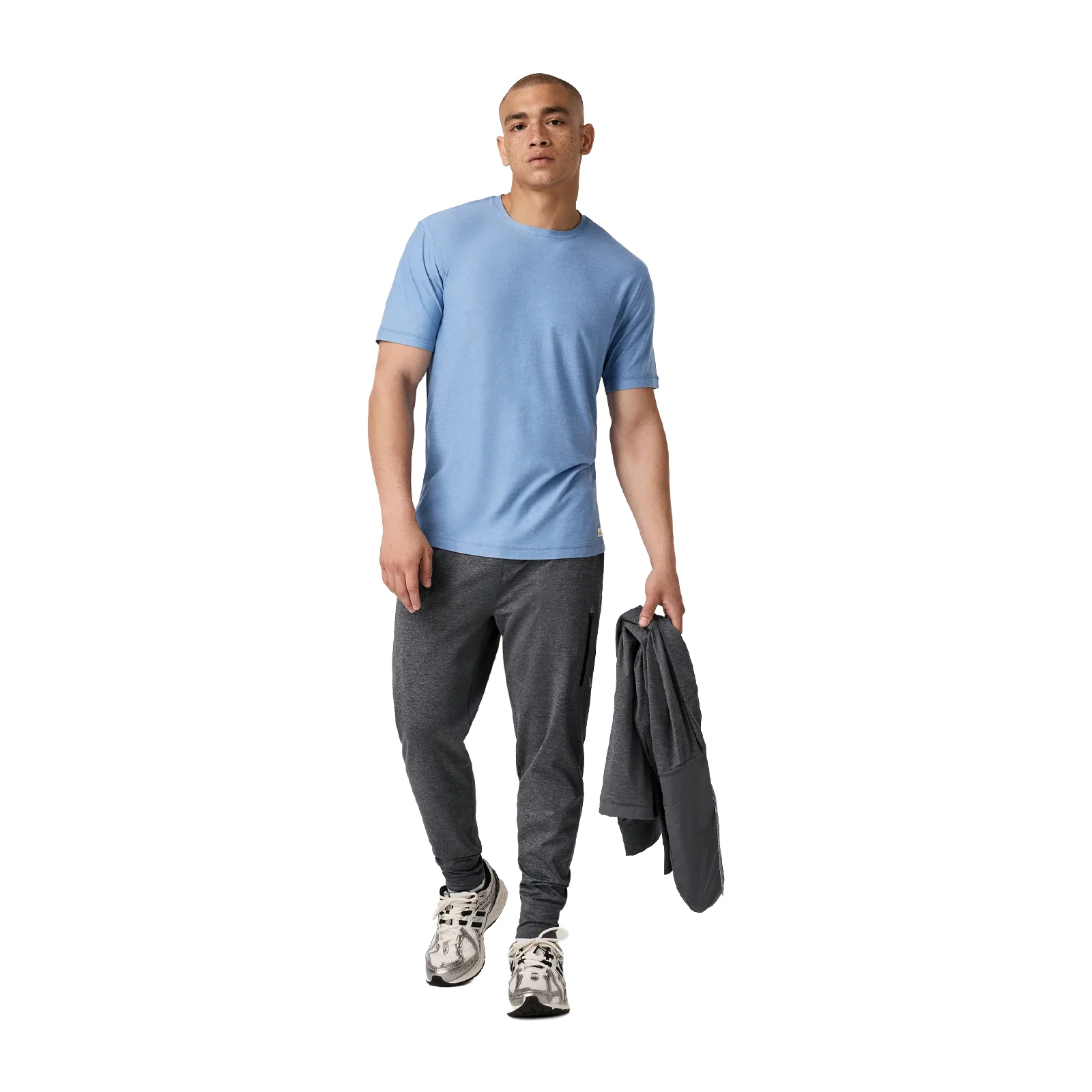 Vuori Strato Tech Tee (Men) - Isle Blue Heather - Image 6