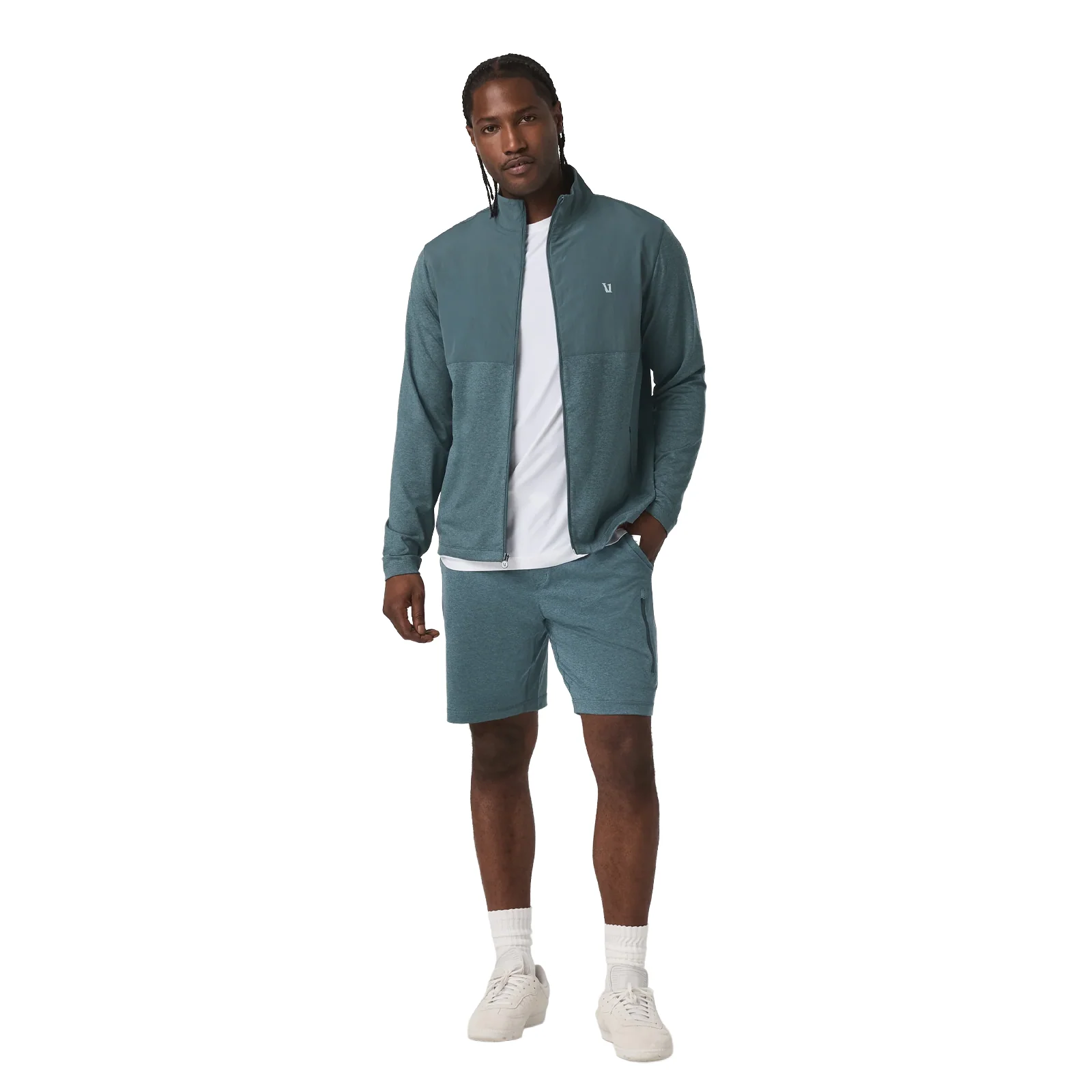 Vuori Sunday Performance 8" Short (Men) - Blue Sea Heather - Image 4