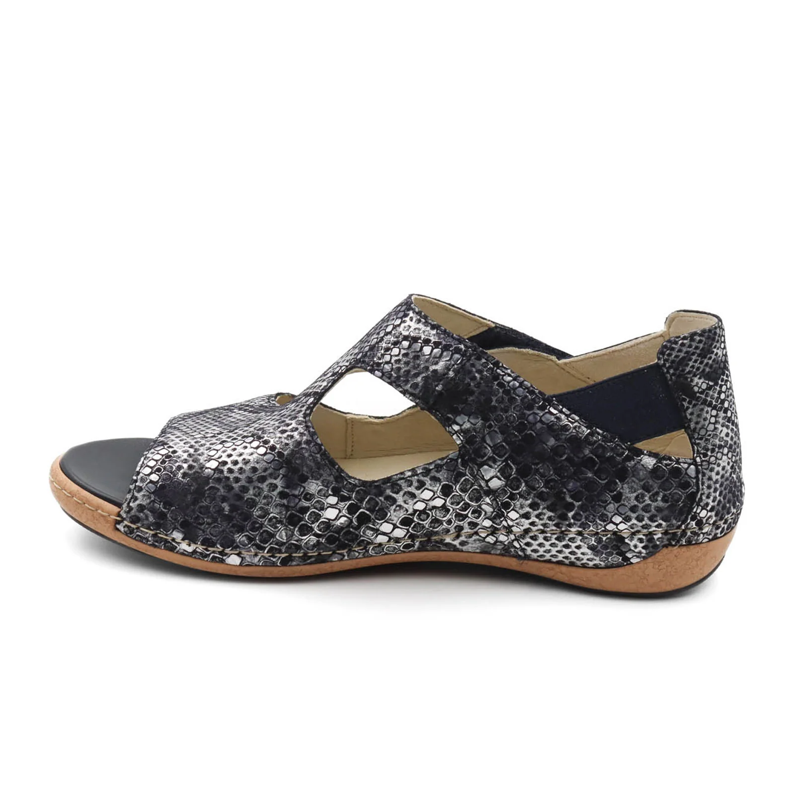 Waldlaufer Bailey 342004 Backstrap Sandal (Women) - Dragon Print Marine - Image 2